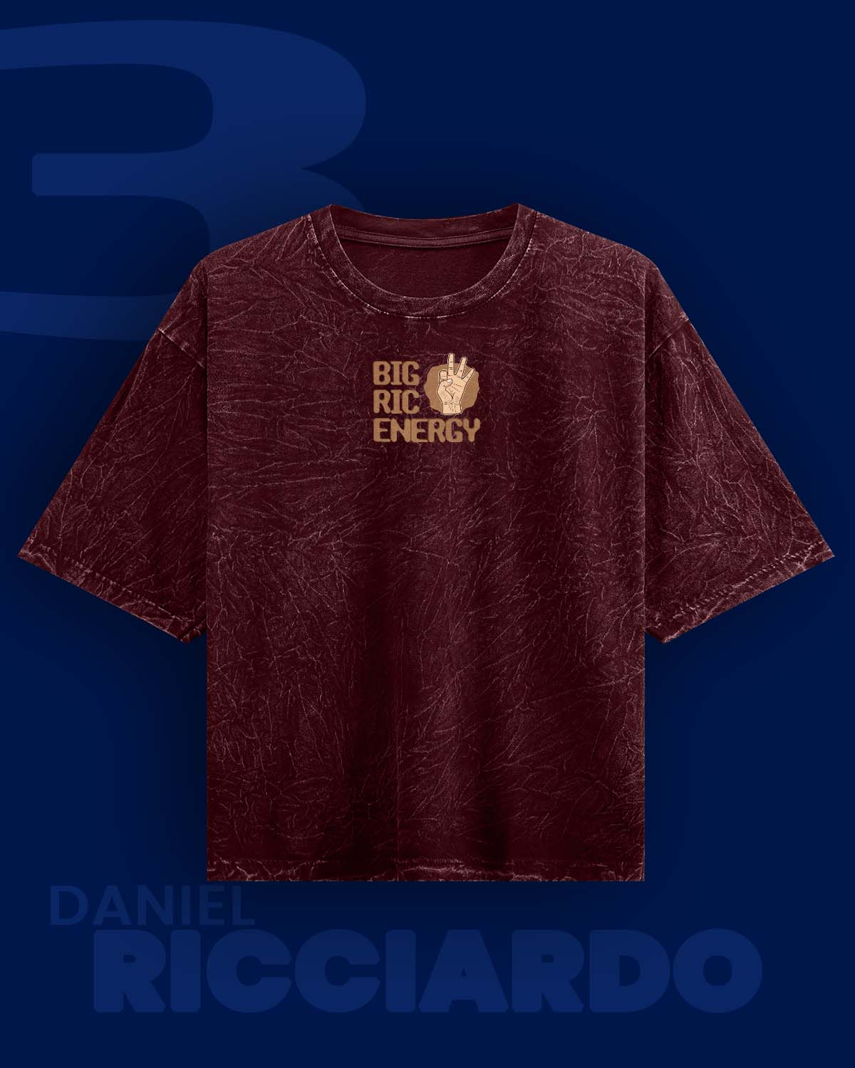 Big Ric Energy Daniel Riccardo Acid wash Oversized Tshirt RussTees