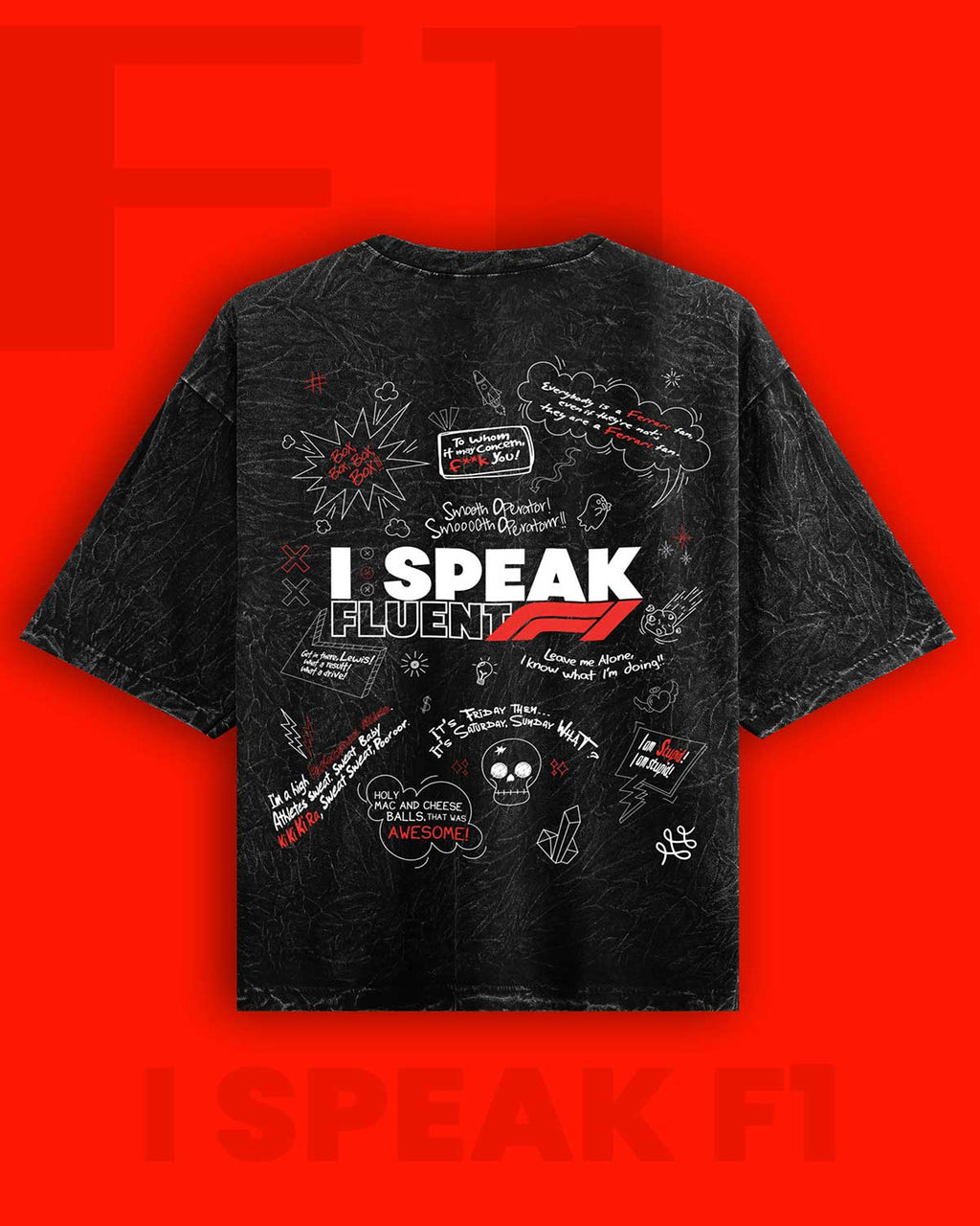 I Speak Fluent F1 Acid Wash Oversized T-Shirt RussTees
