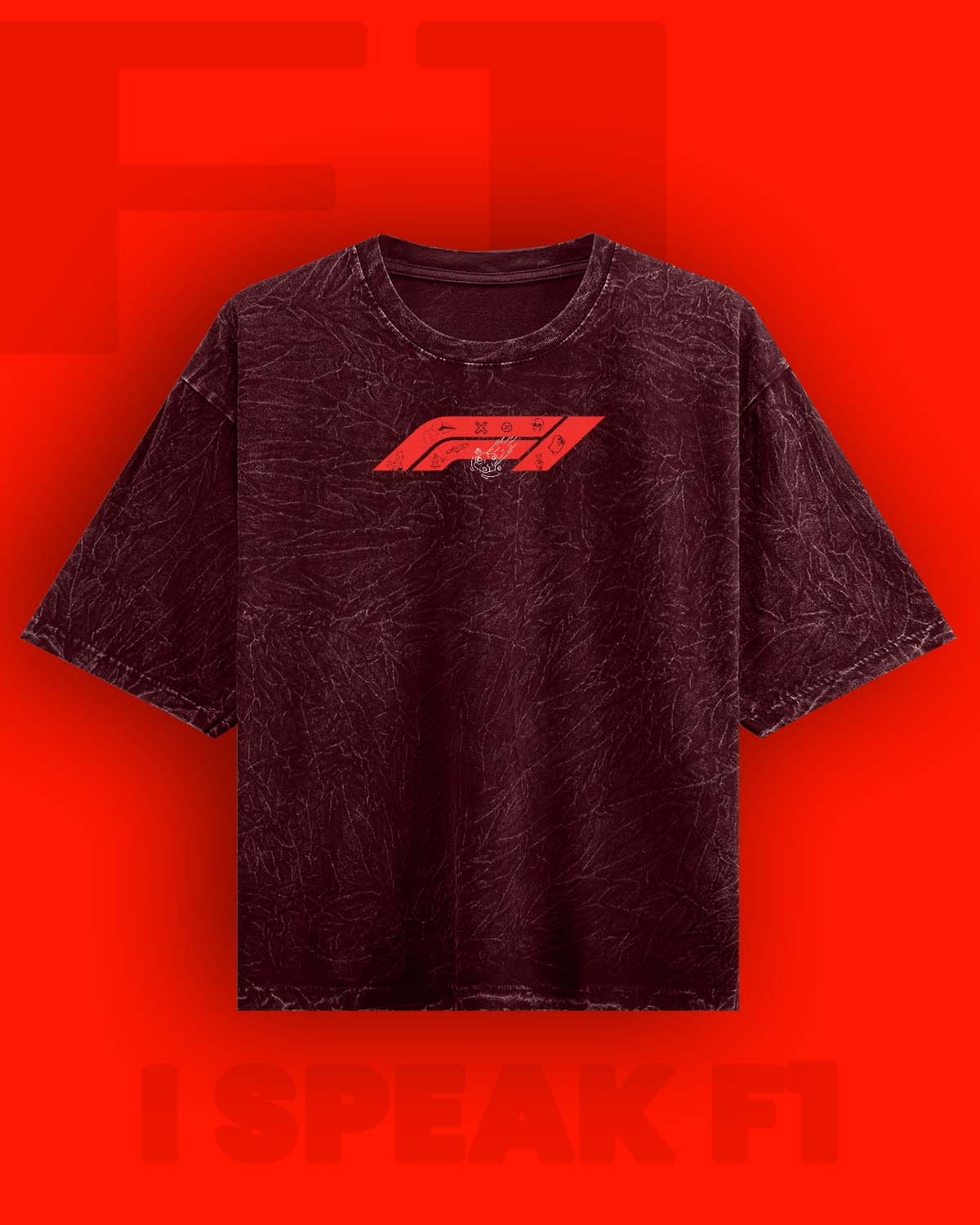I Speak Fluent F1 Acid Wash Oversized T-Shirt RussTees
