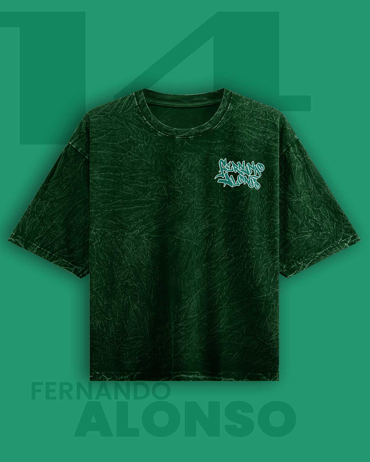 Fernando Alonso Acid Wash Oversized T-Shirt RussTees