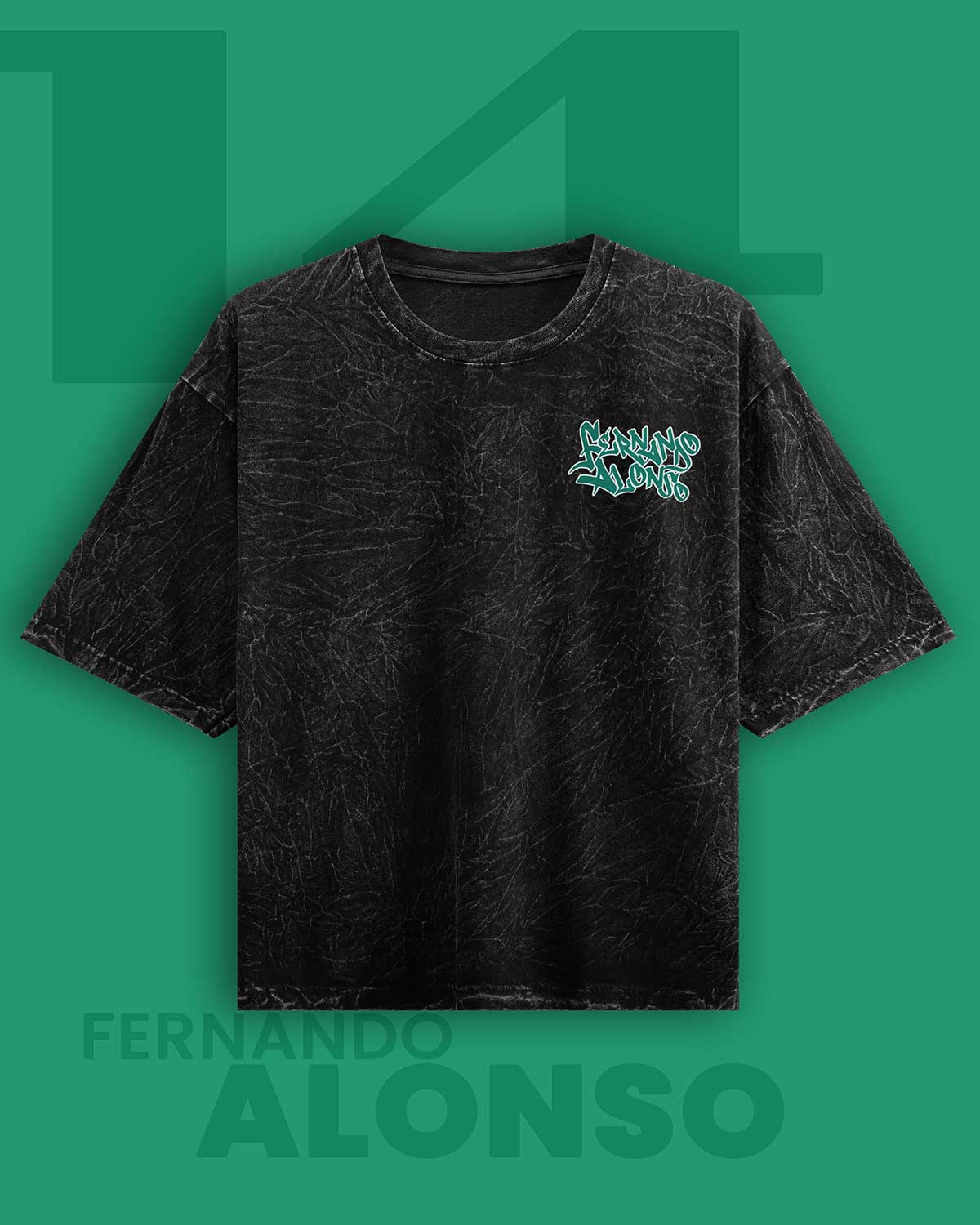 Fernando Alonso Acid Wash Oversized T-Shirt RussTees