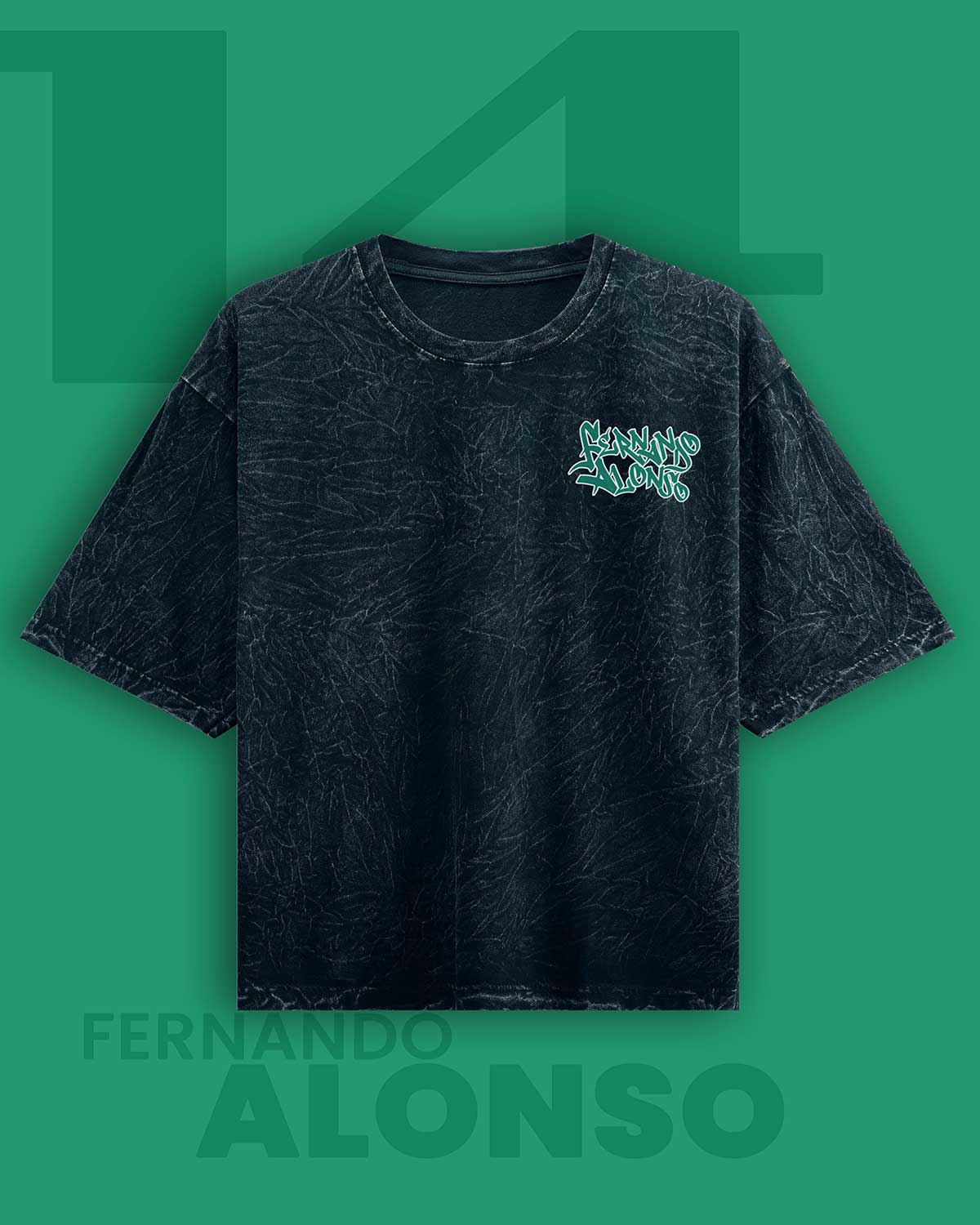 Fernando Alonso Acid Wash Oversized T-Shirt RussTees