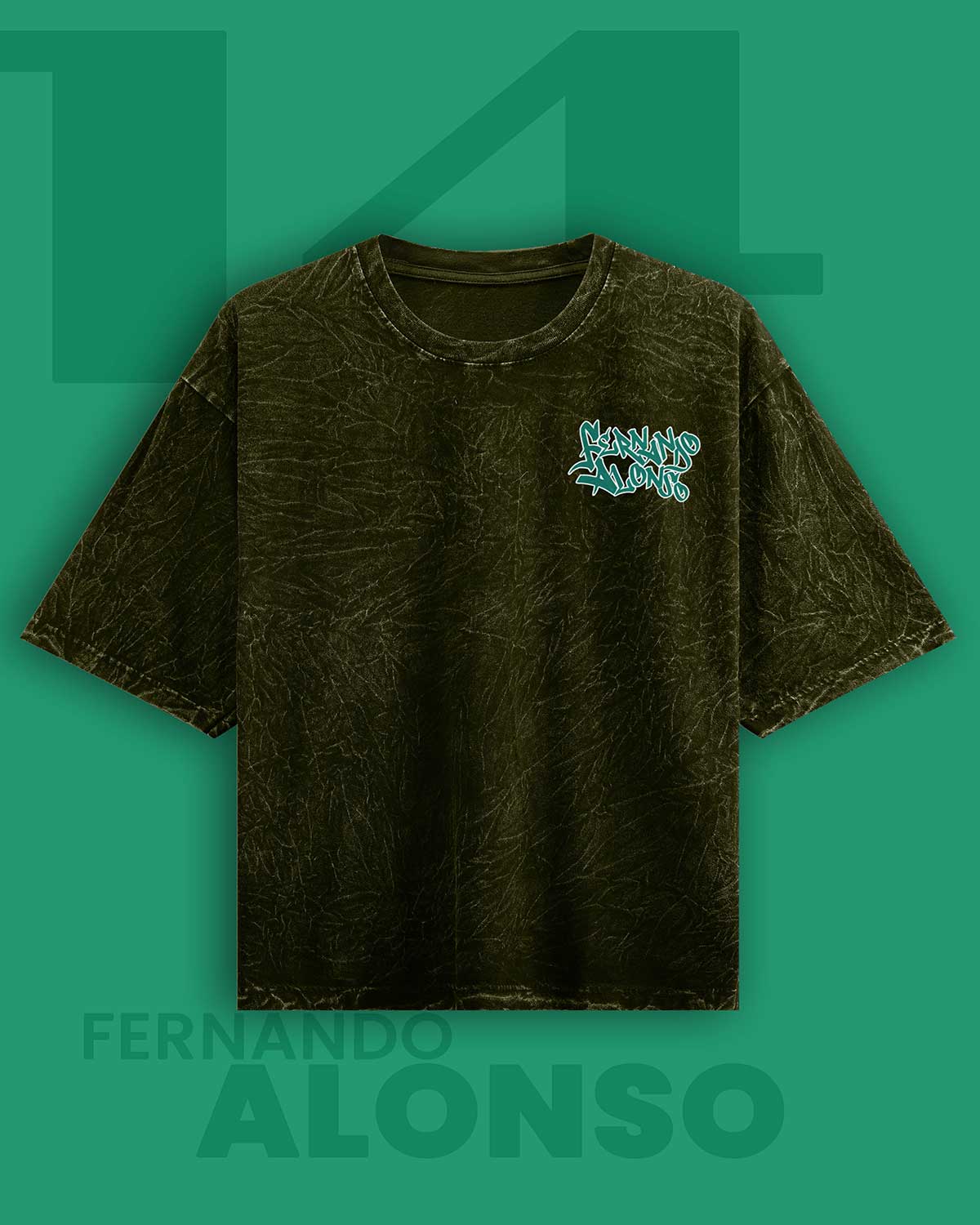 Fernando Alonso Acid Wash Oversized T-Shirt RussTees