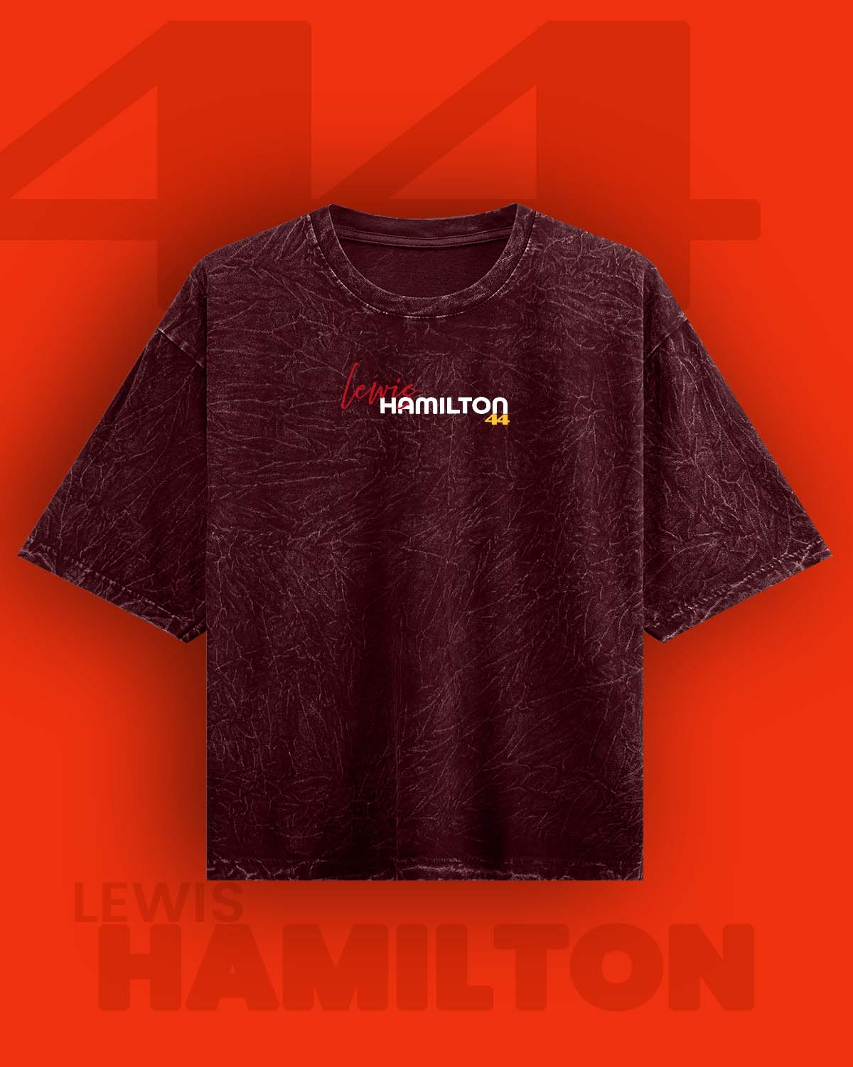 Lewis Hamilton / Scuderia Ferrari Acid Washed Oversized Tee RussTees