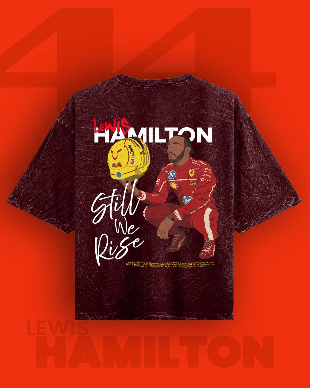 Lewis Hamilton / Still We Rise Acid Washed Oversized Tee