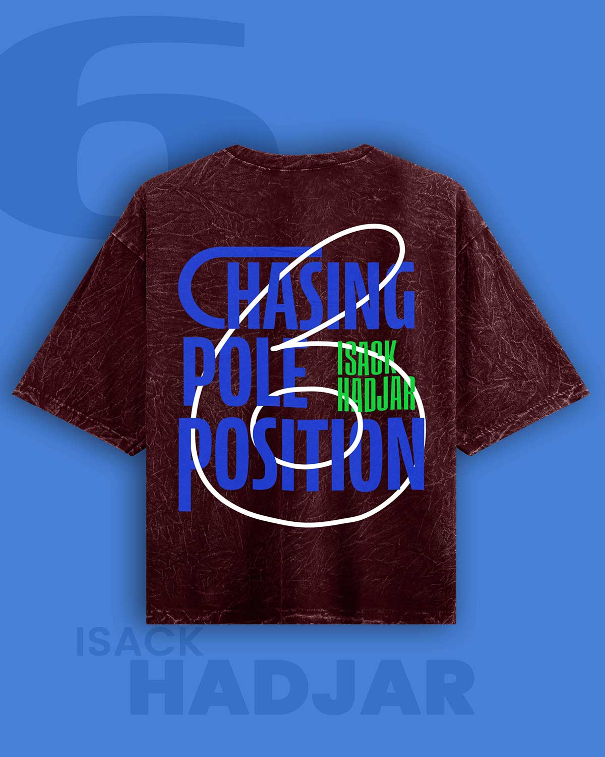 Isack Hadjar Acid Washed Oversized Tshirt RussTees