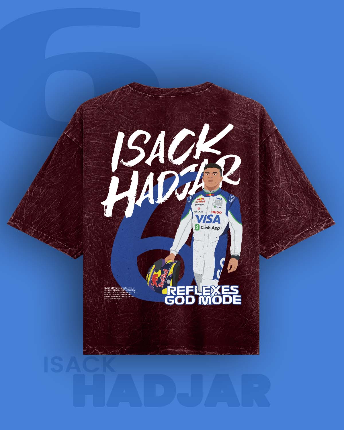 Isack Hadjar Acid Washed Oversized Tee