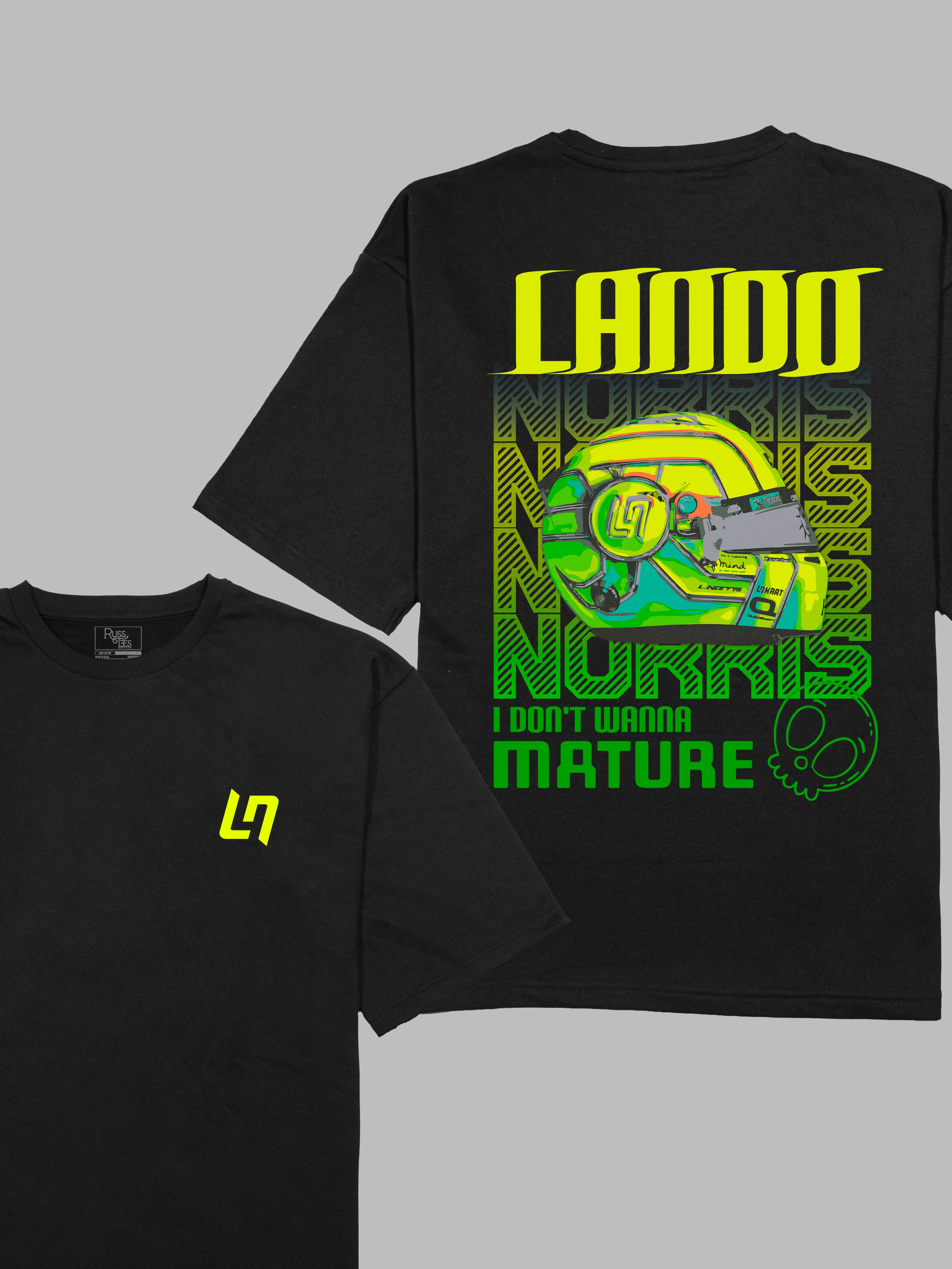 Lando Norris I don't Wanna Mature Terry Oversized Tshirt