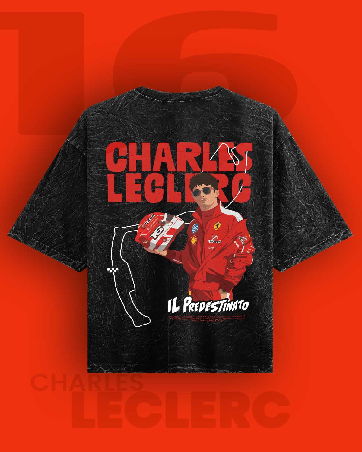 Il Predestinato / Charles Leclerc Acid Washed Oversized Tee