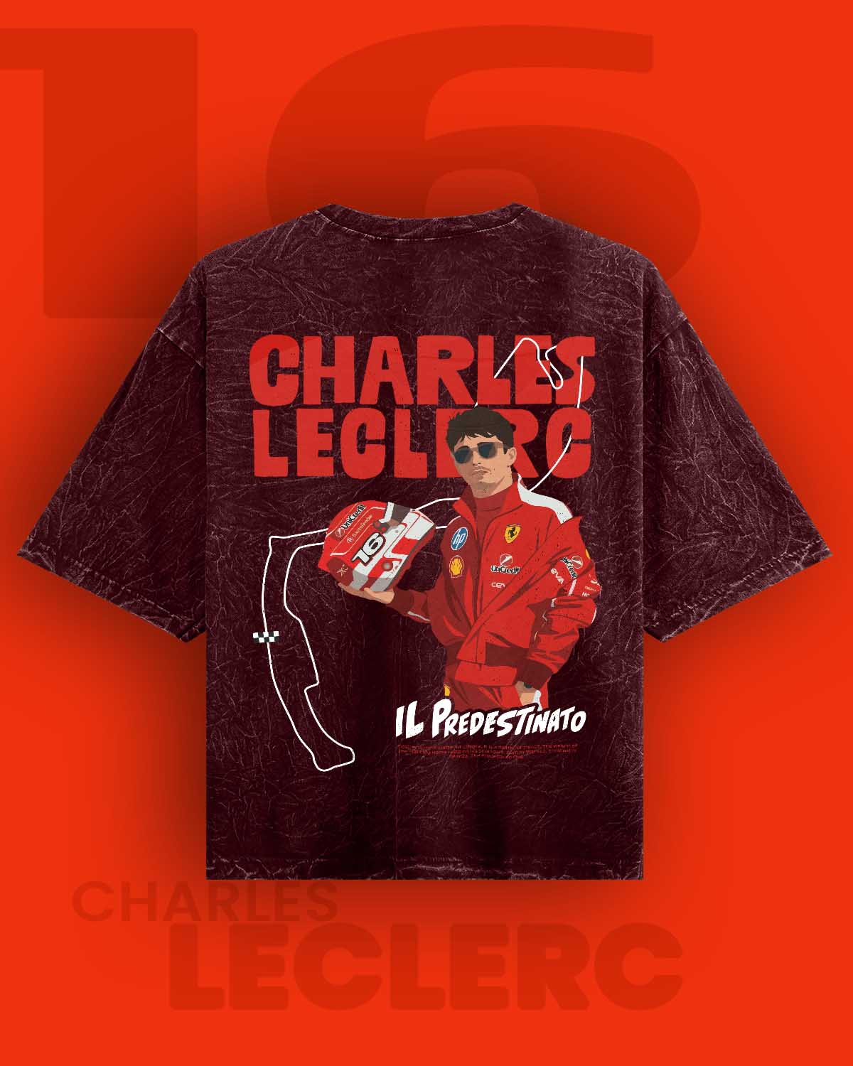 Il Predestinato / Charles Leclerc Acid Washed Oversized Tee