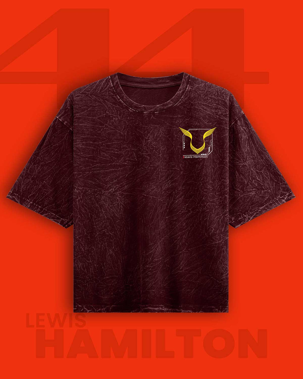 Lewis Hamilton Ferrari Acid Wash Oversized T-Shirt RussTees
