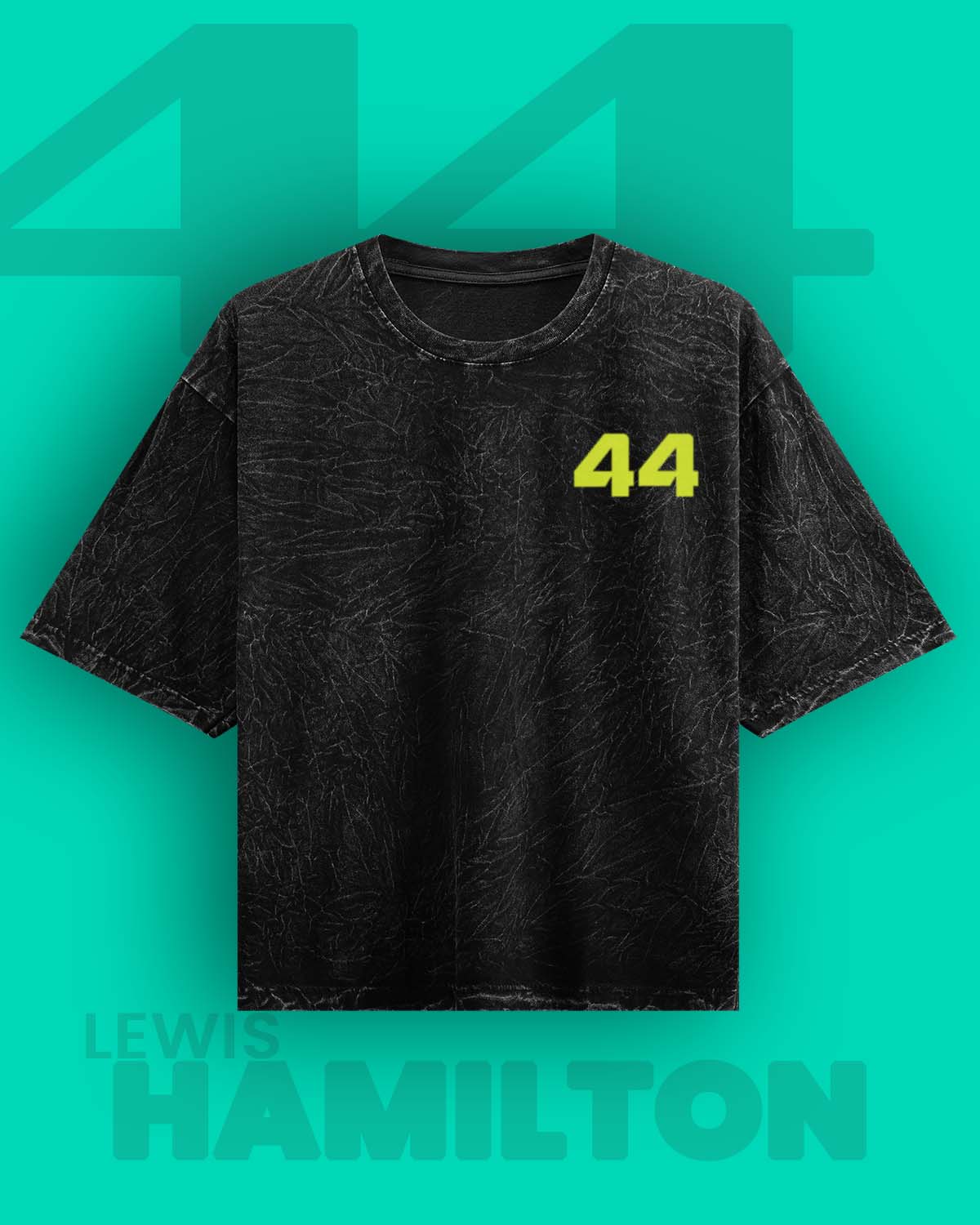 Lewis Hamilton Acid wash Oversized Tshirt RussTees