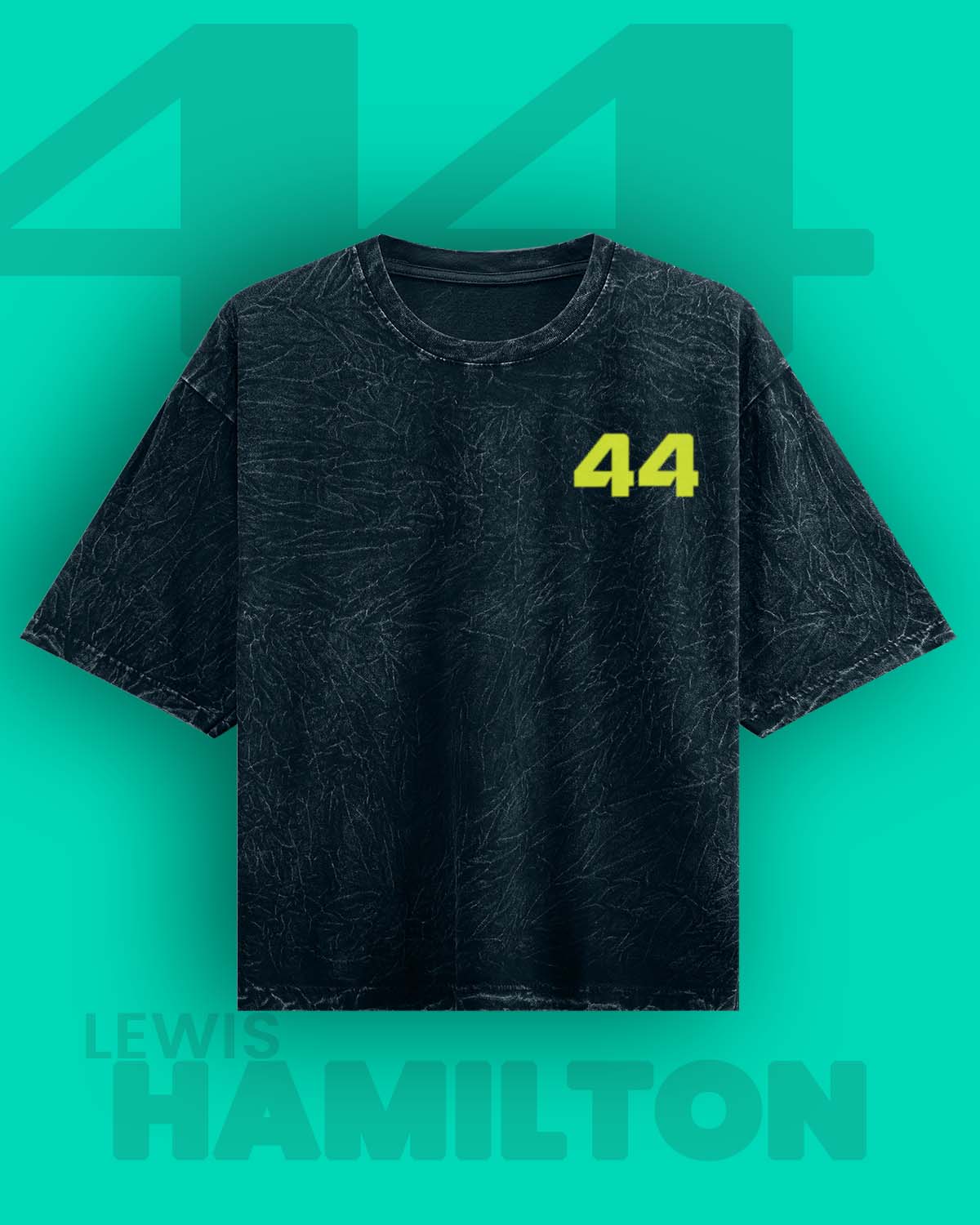Lewis Hamilton Acid wash Oversized Tshirt RussTees