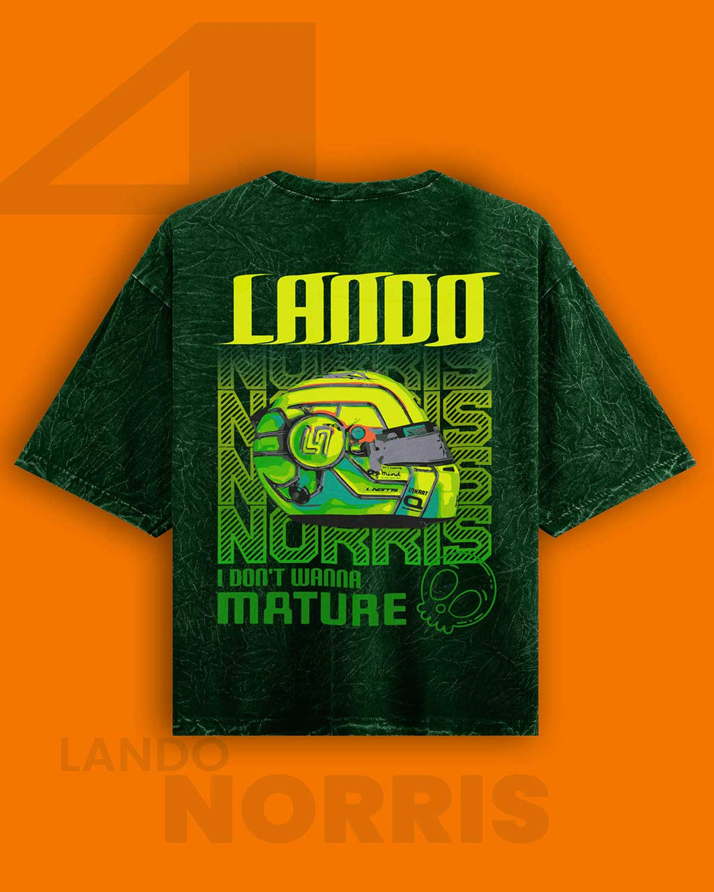 Lando Norris Acid wash Oversized Tshirt RussTees