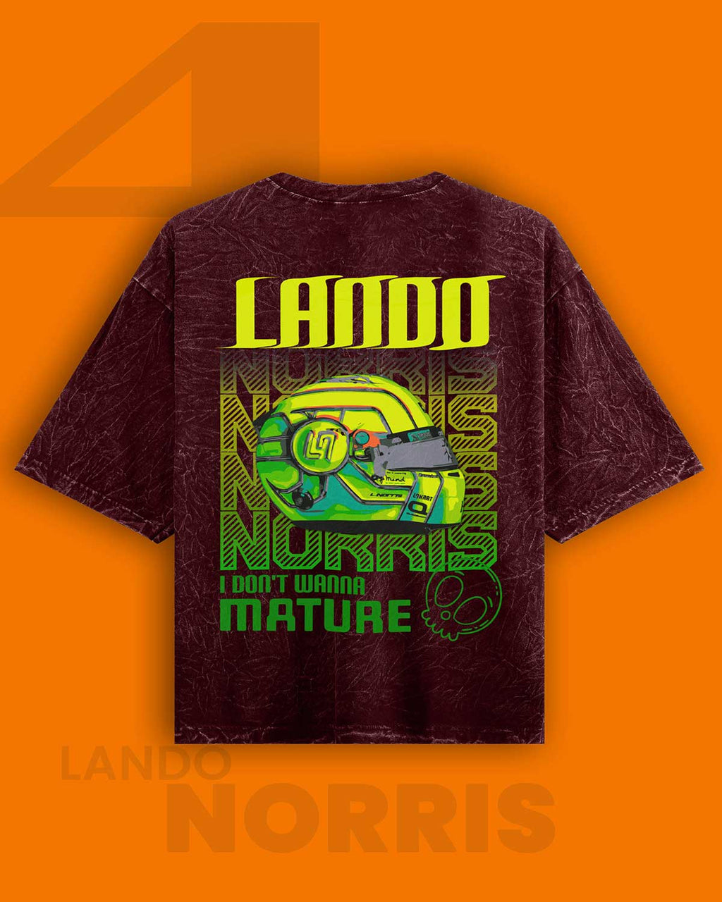 Lando Norris Acid wash Oversized Tshirt RussTees