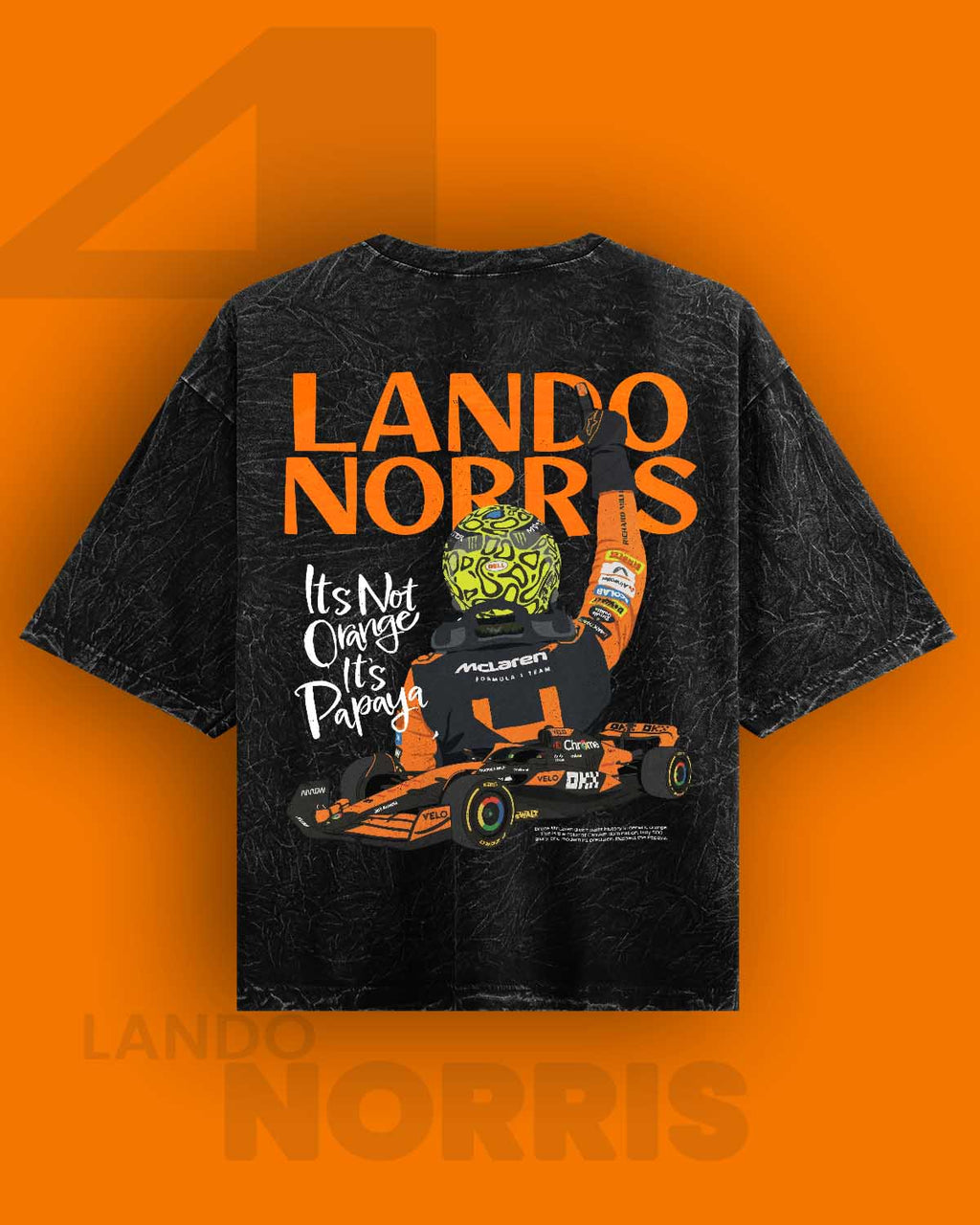 Lando norris / Papaya Acid Washed Oversized Tee