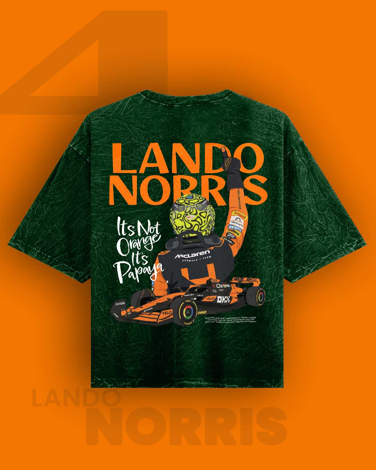 Lando norris / Papaya Acid Washed Oversized Tee