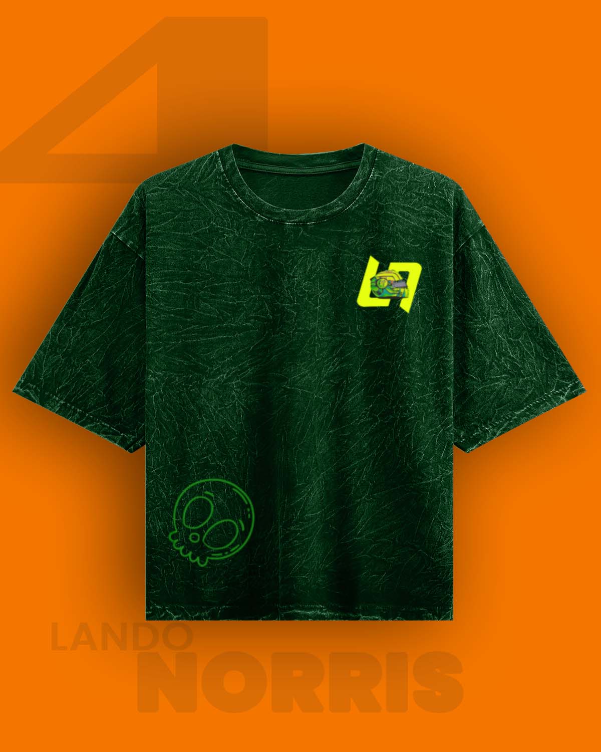 Lando Norris Acid wash Oversized Tshirt RussTees