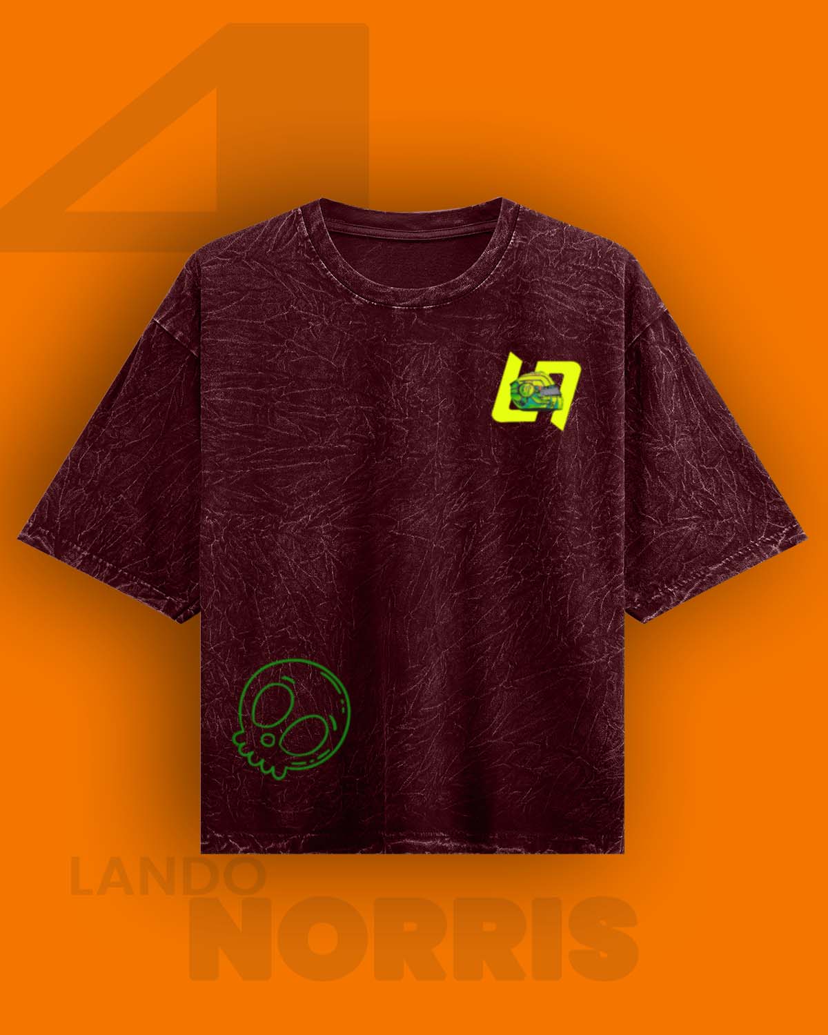 Lando Norris Acid wash Oversized Tshirt RussTees