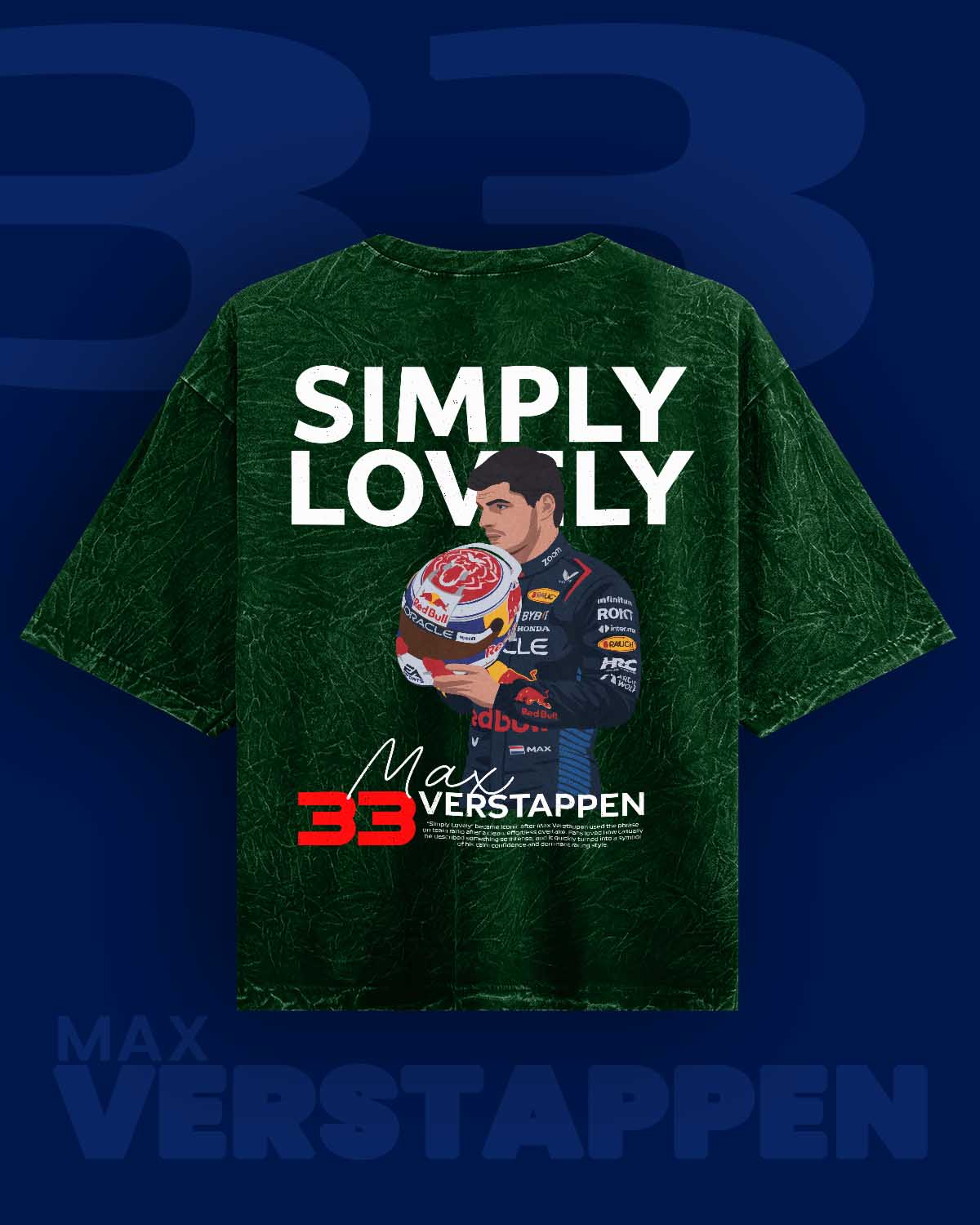 Max Verstappen / Simply Lovely Acid Washed Oversized Tee