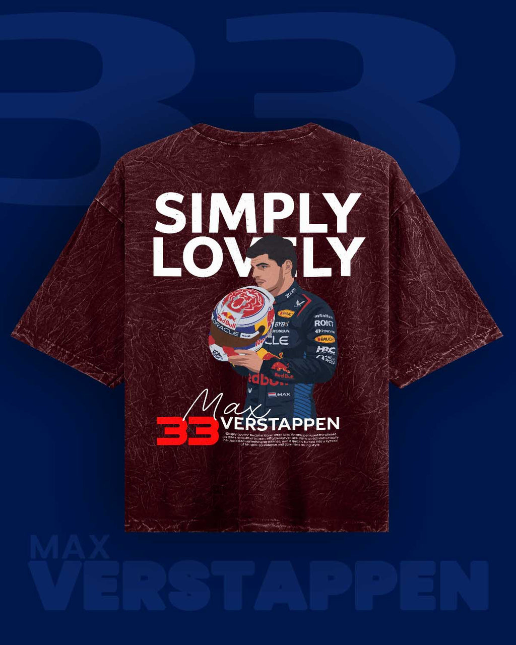 Max Verstappen / Simply Lovely Acid Washed Oversized Tee