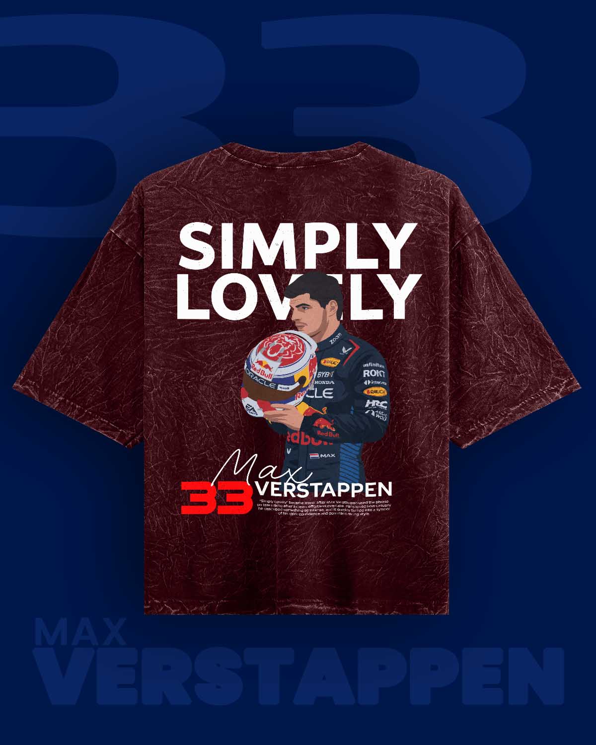 Max Verstappen / Simply Lovely Acid Washed Oversized Tee