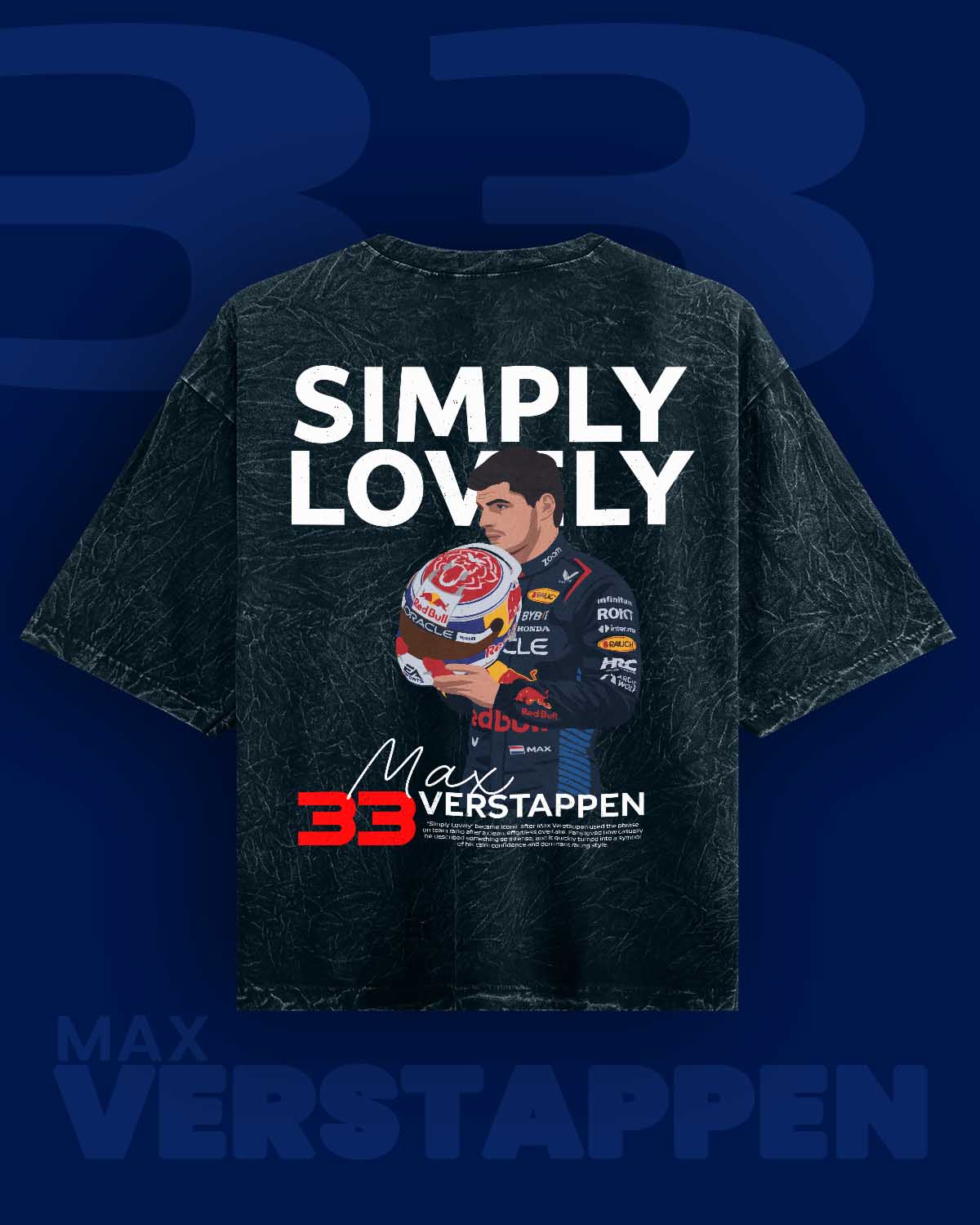 Max Verstappen / Simply Lovely Acid Washed Oversized Tee