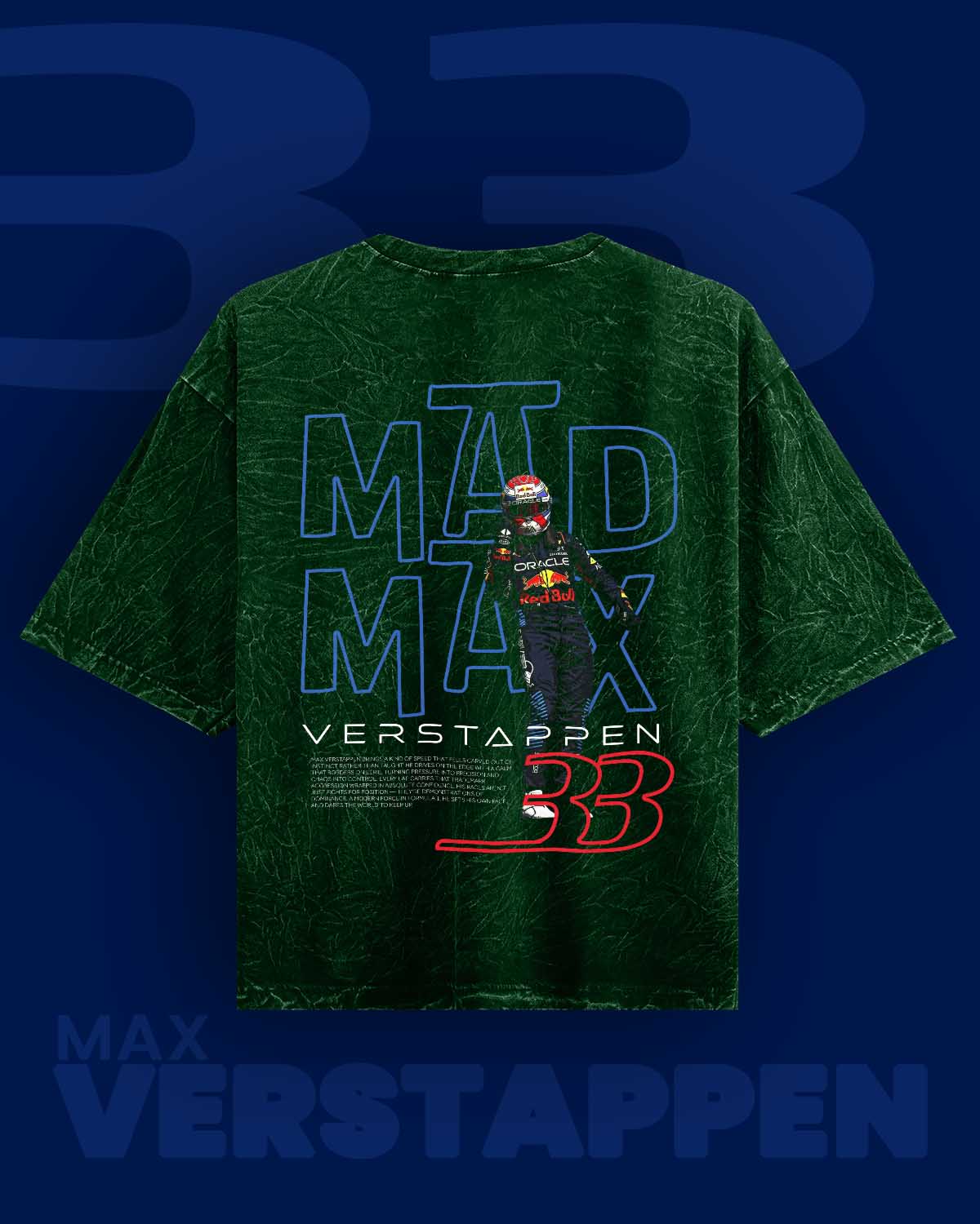 MAD MAX Verstappen Acid Washed Oversized Tee RussTees