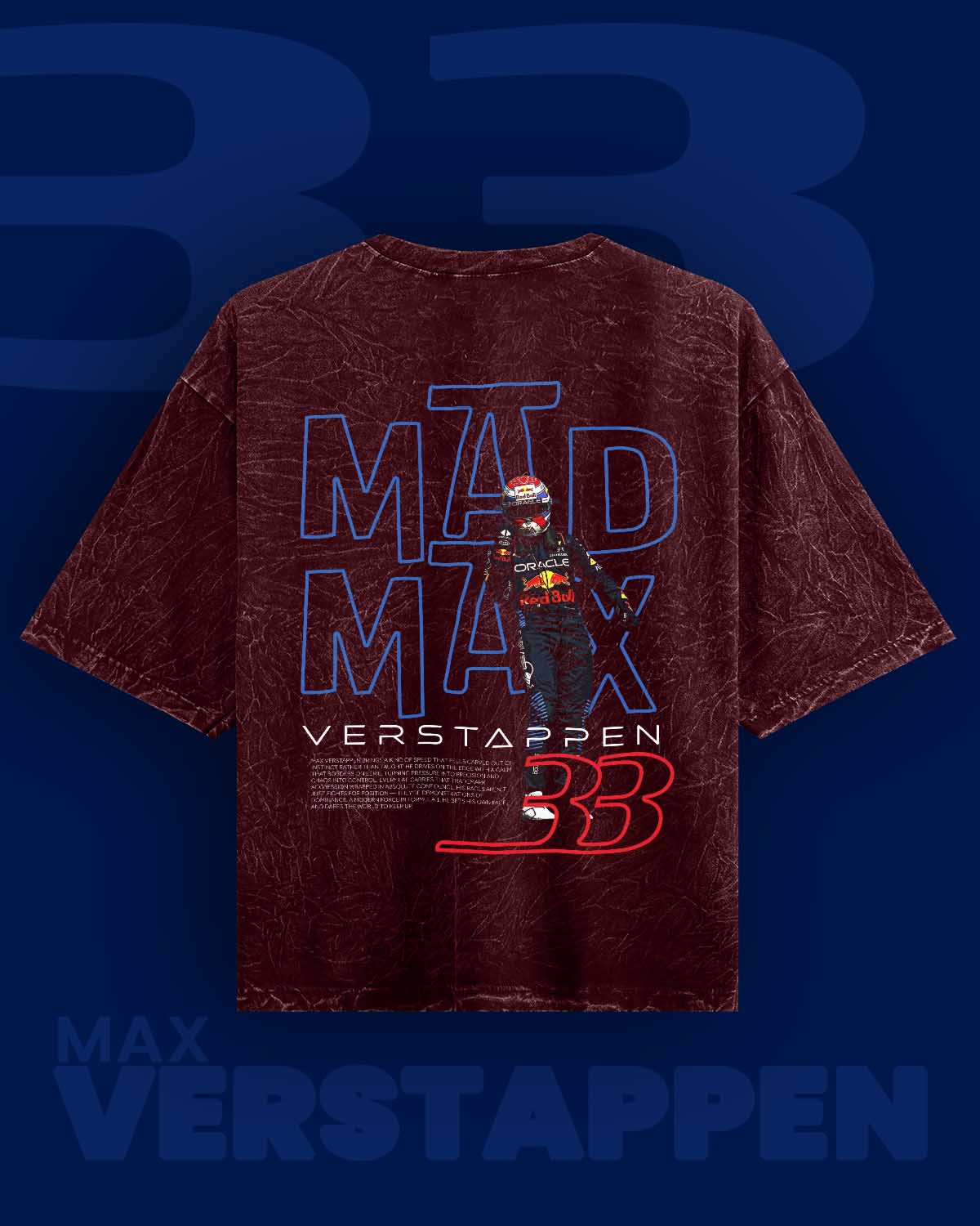 MAD MAX Verstappen Acid Washed Oversized Tee RussTees