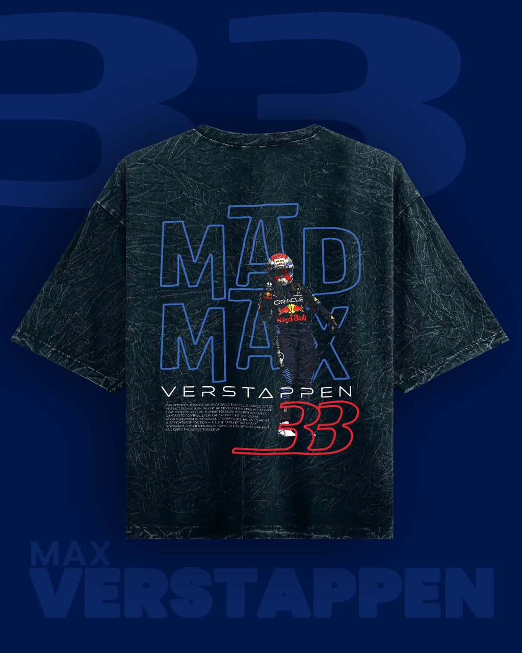 MAD MAX Verstappen Acid Washed Oversized Tee RussTees