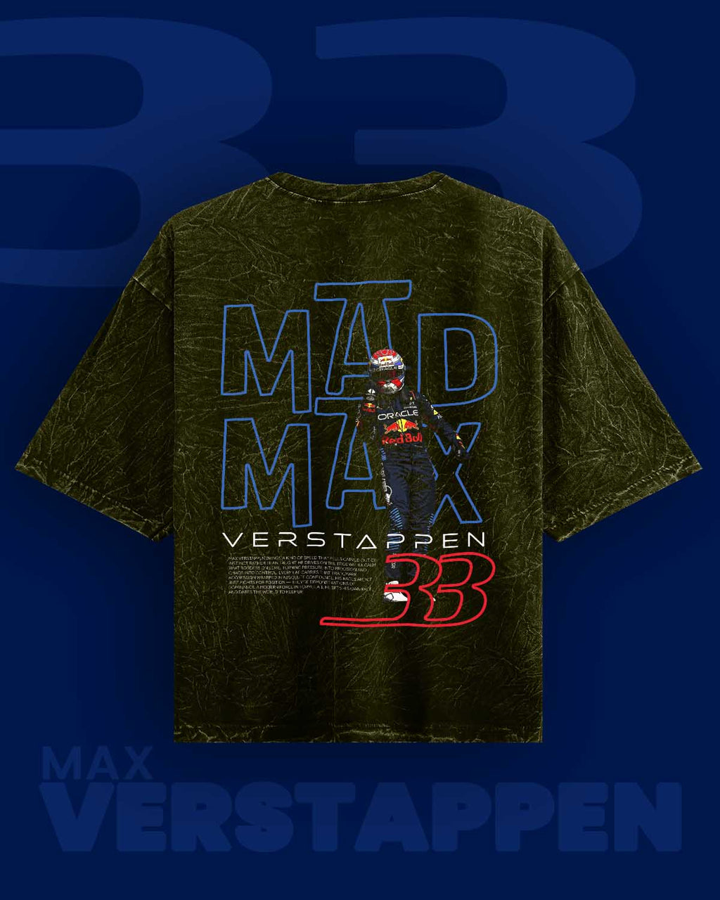 MAD MAX Verstappen Acid Washed Oversized Tee RussTees