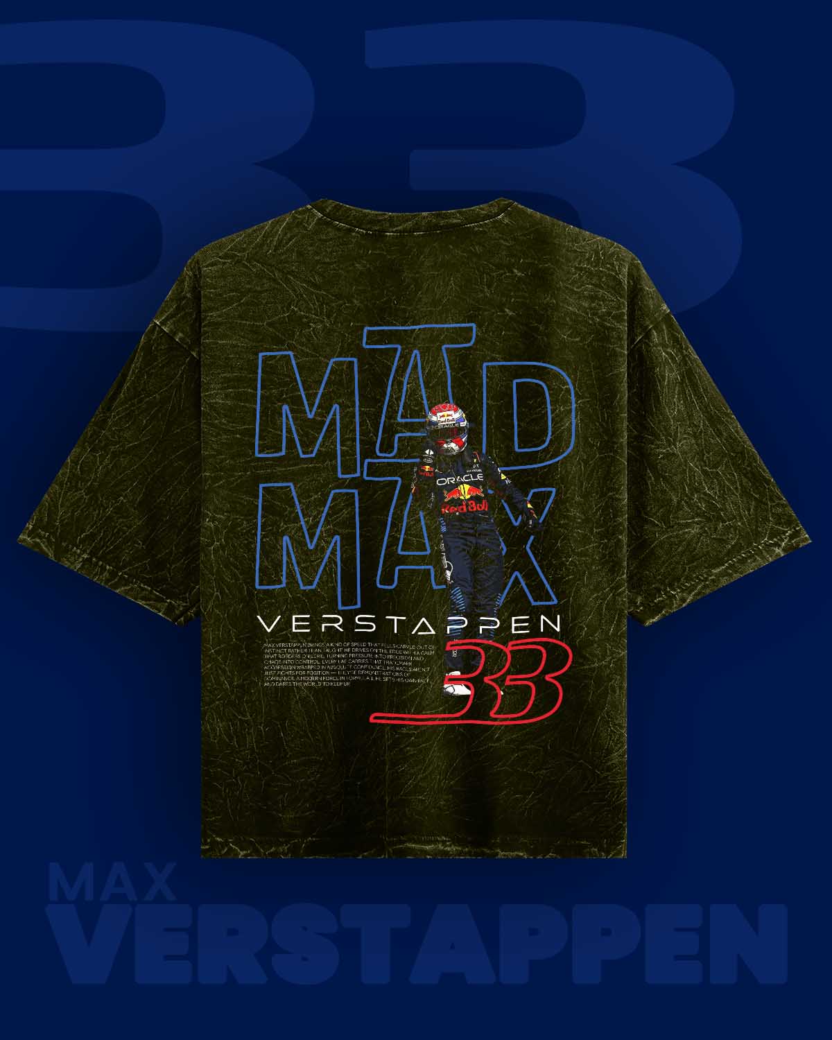 MAD MAX Verstappen Acid Washed Oversized Tee RussTees
