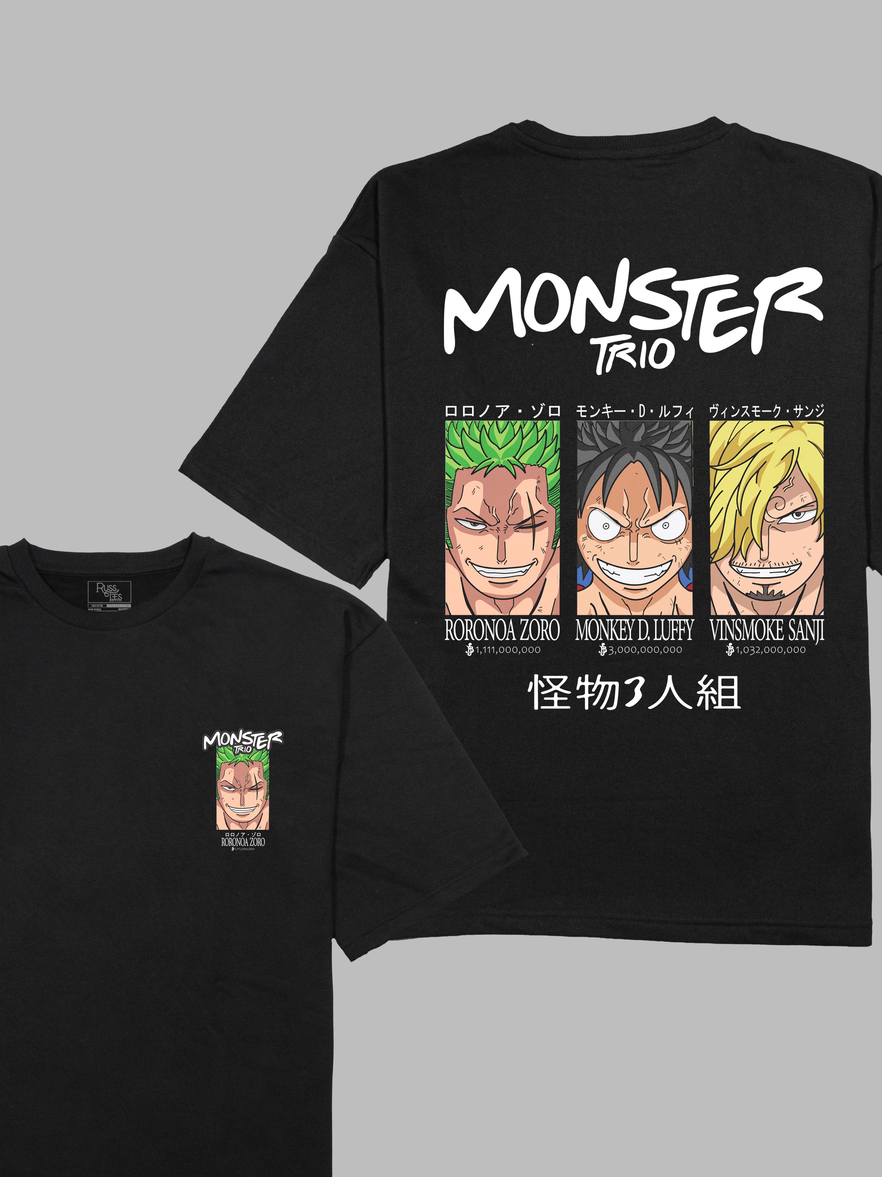 One Piece Monster Trio Roronoa Zoro Edition Terry Oversized Tshirt