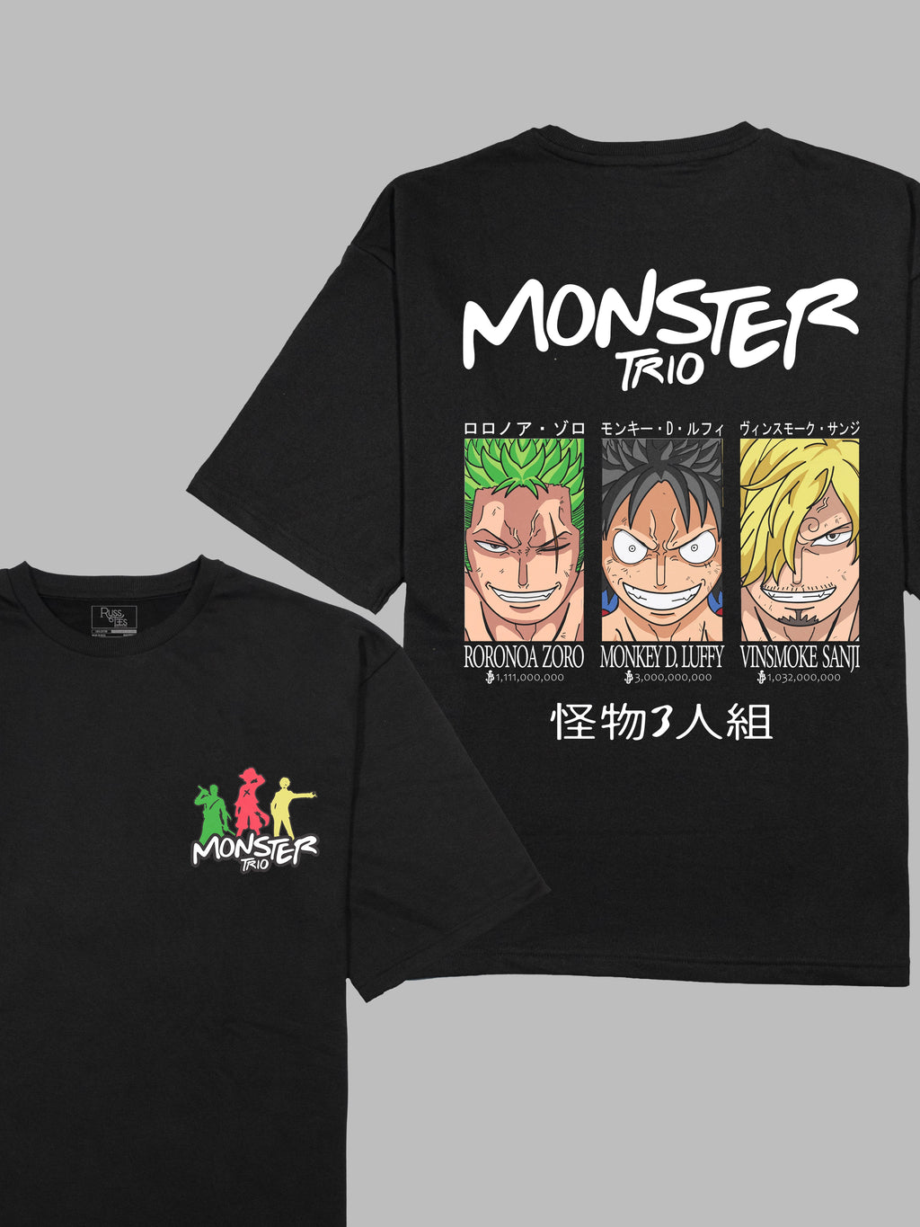 One Piece Monster Trio Terry Oversized T-shirt RussTees