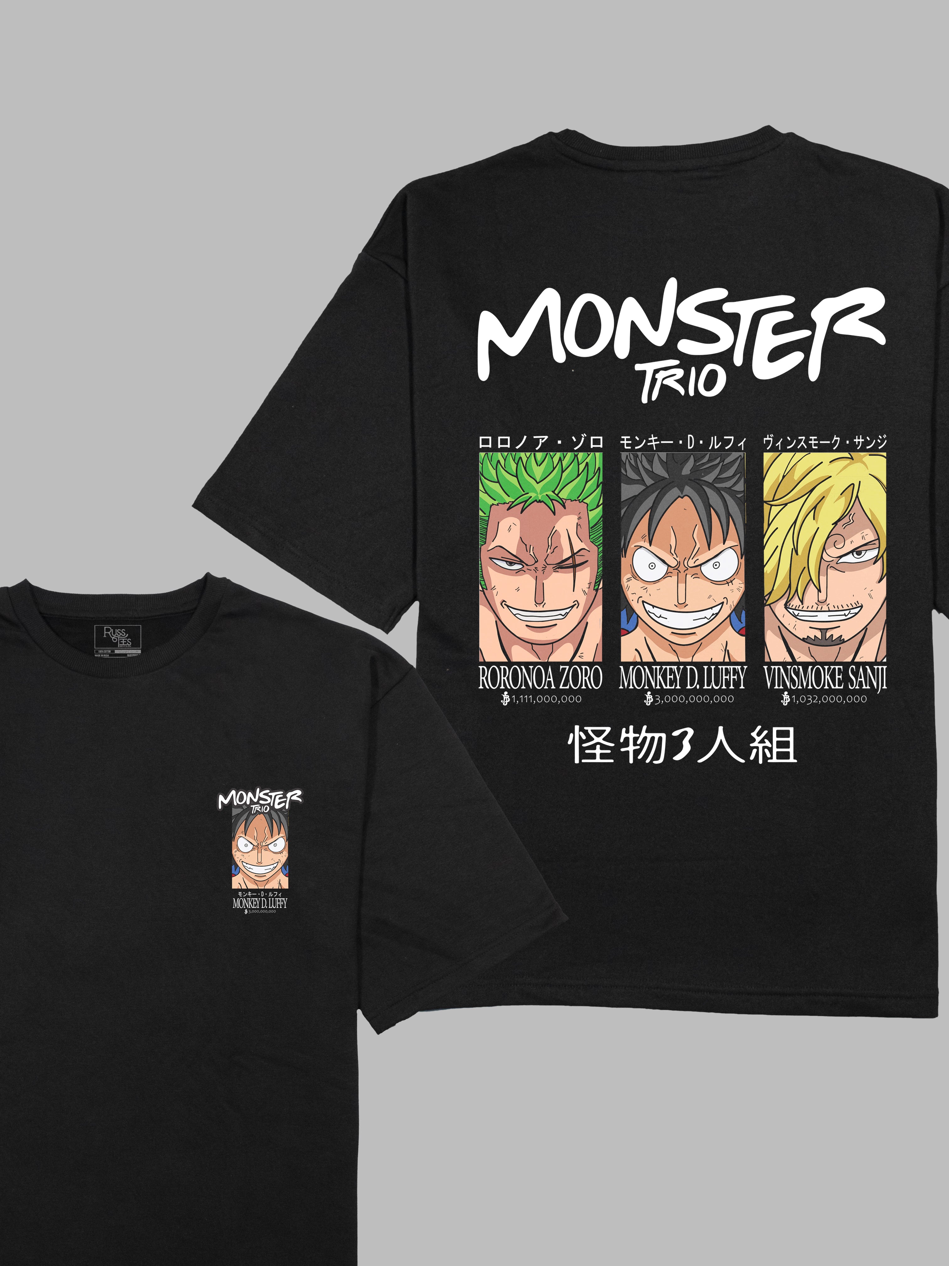 One Piece Monster Trio Monkey D. Luffy Edition Terry Oversized Tshirt