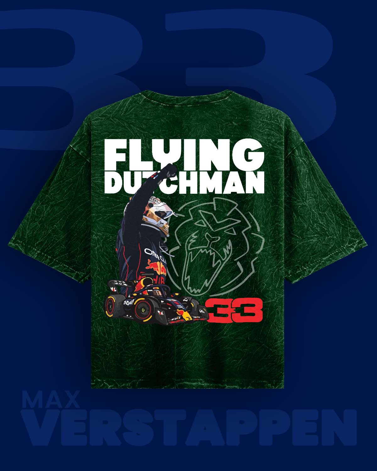 Flying Dutchman Max Verstappen Acid wash Oversized Tshirt RussTees