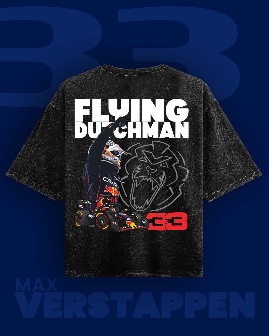 Flying Dutchman Max Verstappen Acid wash Oversized Tshirt RussTees