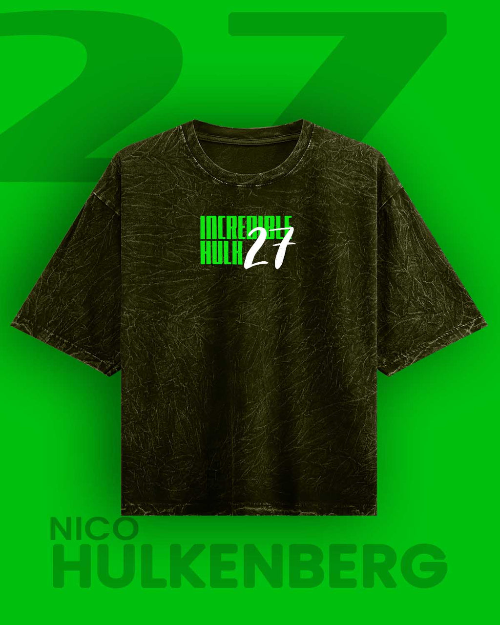 Nico Hulkenberg Acid Washed Oversized Tee
