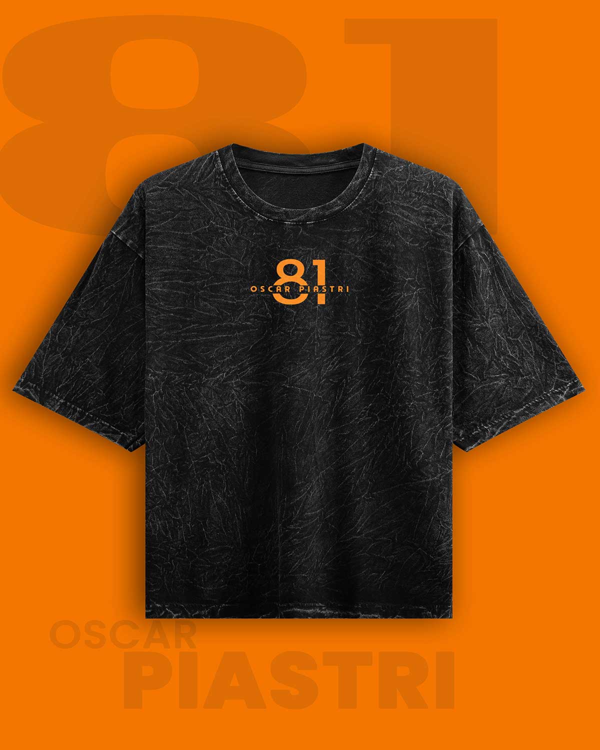 Oscar Piastri Acid-Washed Oversized T-Shirt RussTees