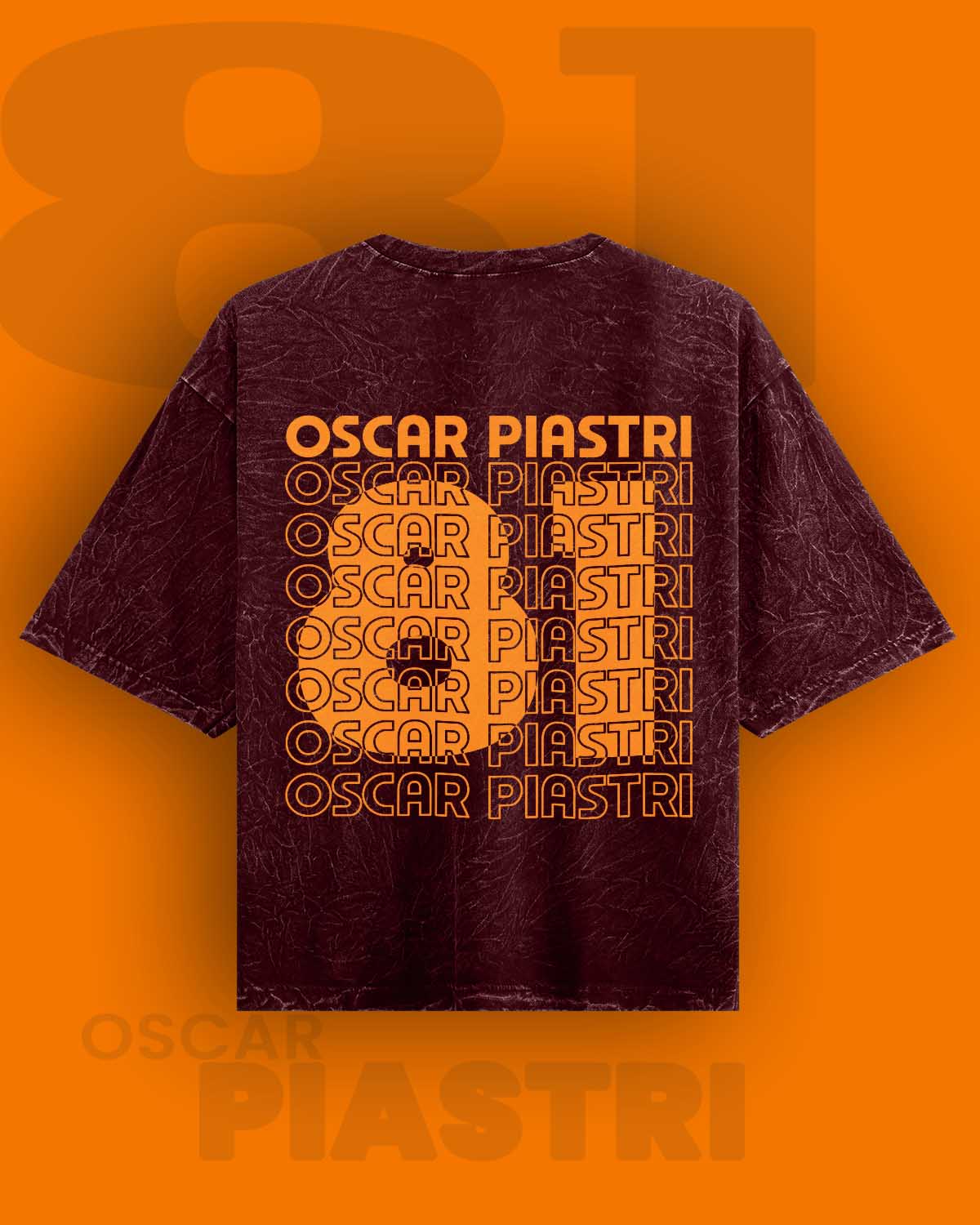 Oscar Piastri Acid-Washed Oversized T-Shirt RussTees