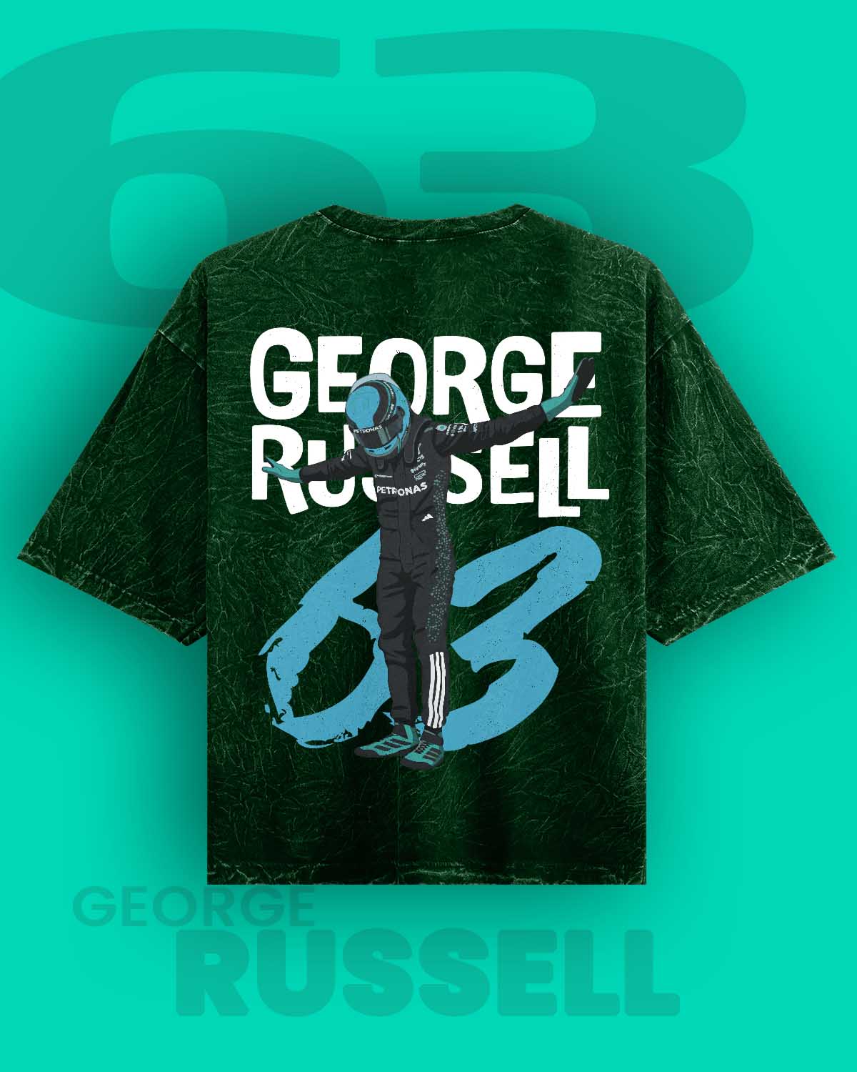 George Russell Acid Washed Oversized Tee