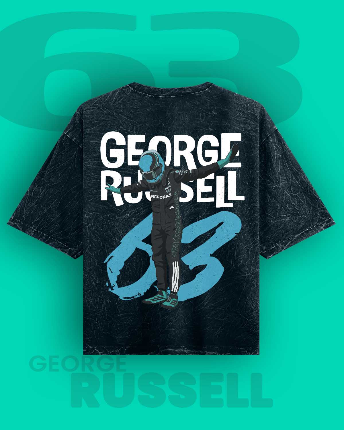 George Russell Acid Washed Oversized Tee