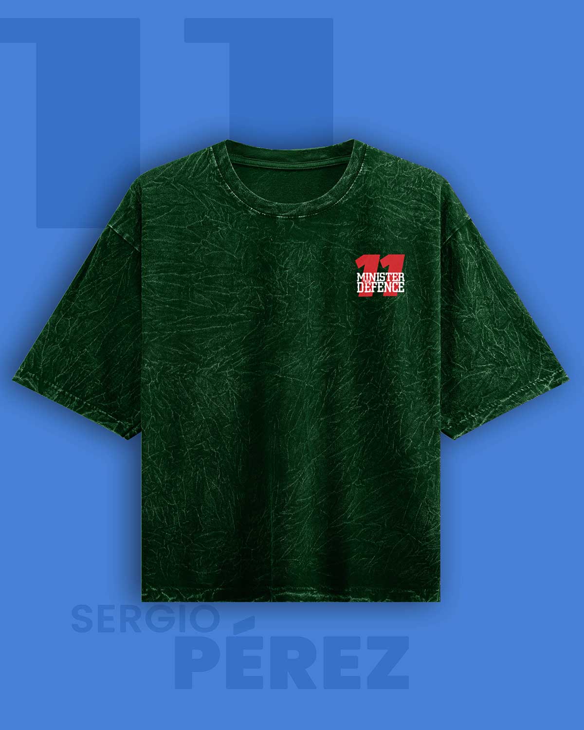 Checo Perez Minister of Defense Acid wash Oversized Tshirt RussTees