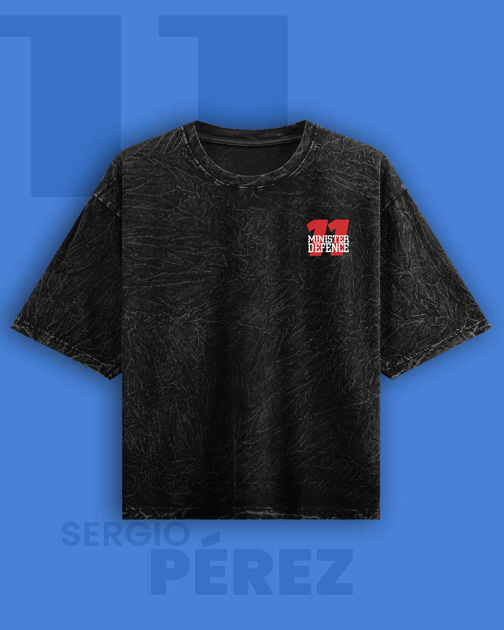 Checo Perez Minister of Defense Acid wash Oversized Tshirt RussTees
