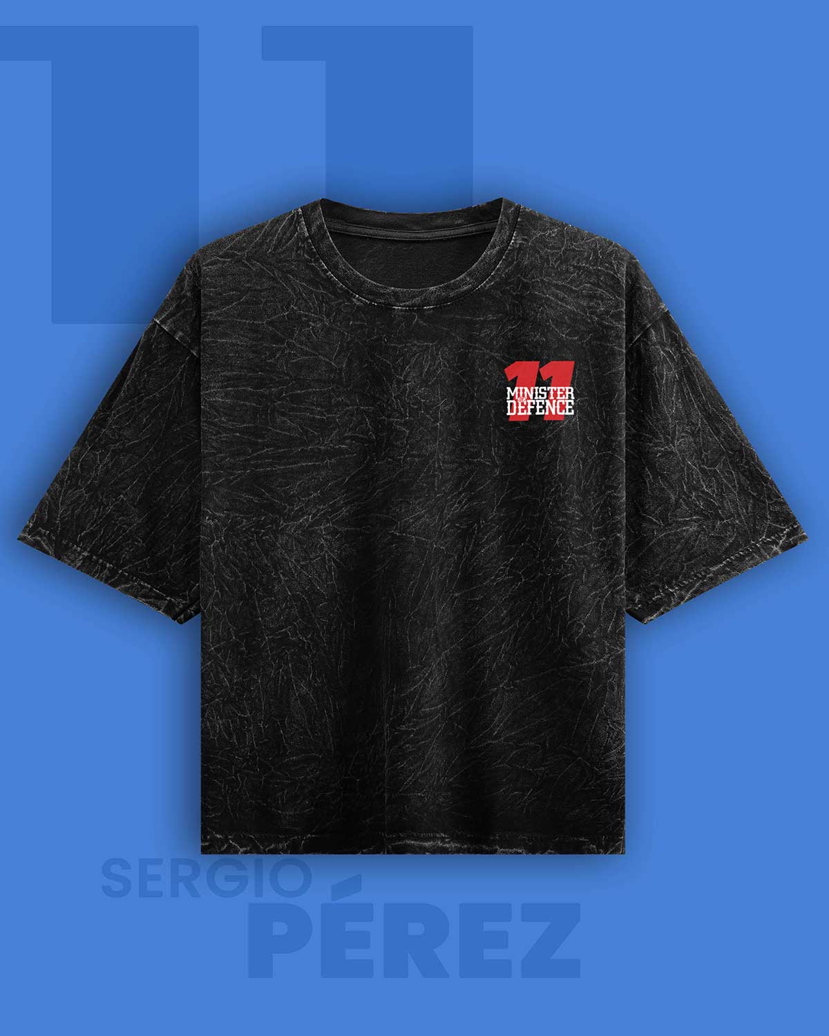 Checo Perez Minister of Defense Acid wash Oversized Tshirt RussTees