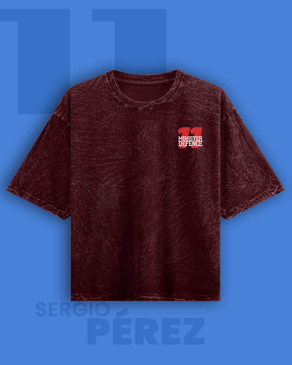 Checo Perez Minister of Defense Acid wash Oversized Tshirt RussTees