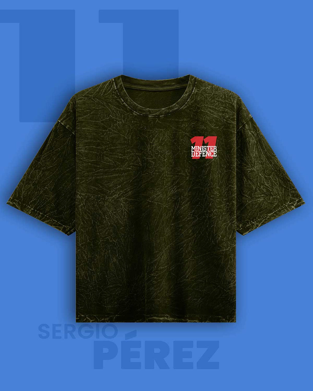Checo Perez Minister of Defense Acid wash Oversized Tshirt RussTees