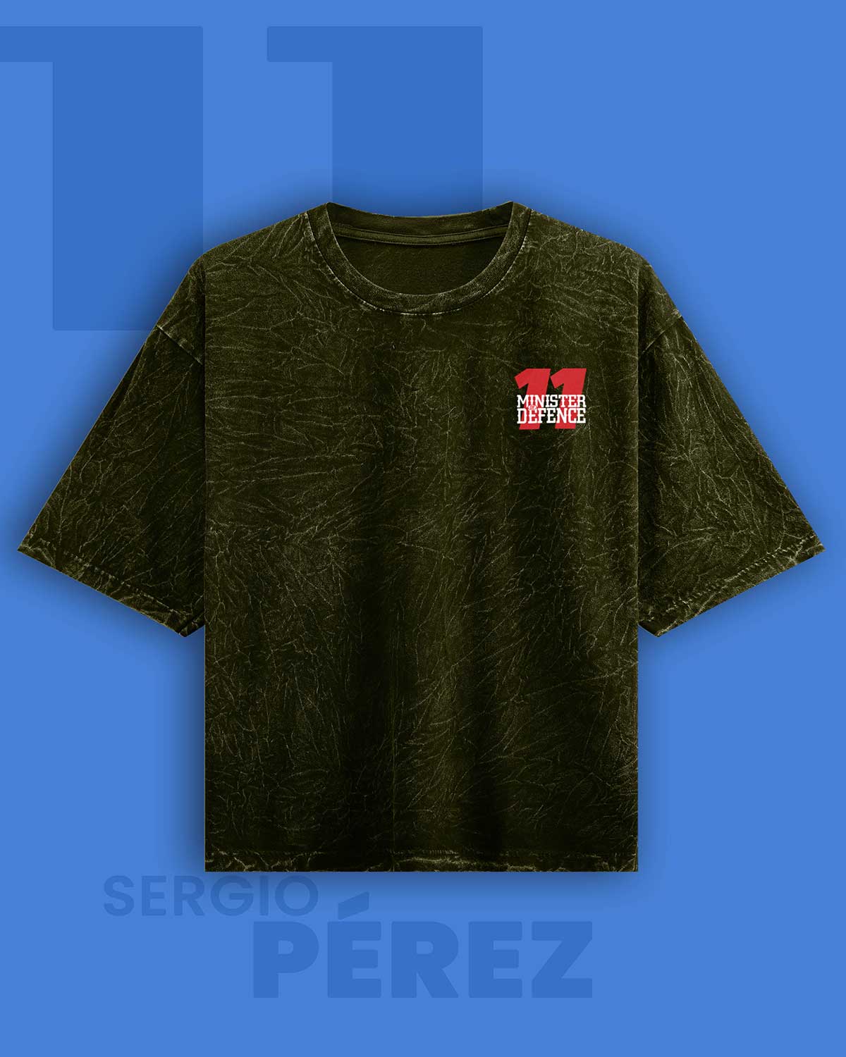 Checo Perez Minister of Defense Acid wash Oversized Tshirt RussTees