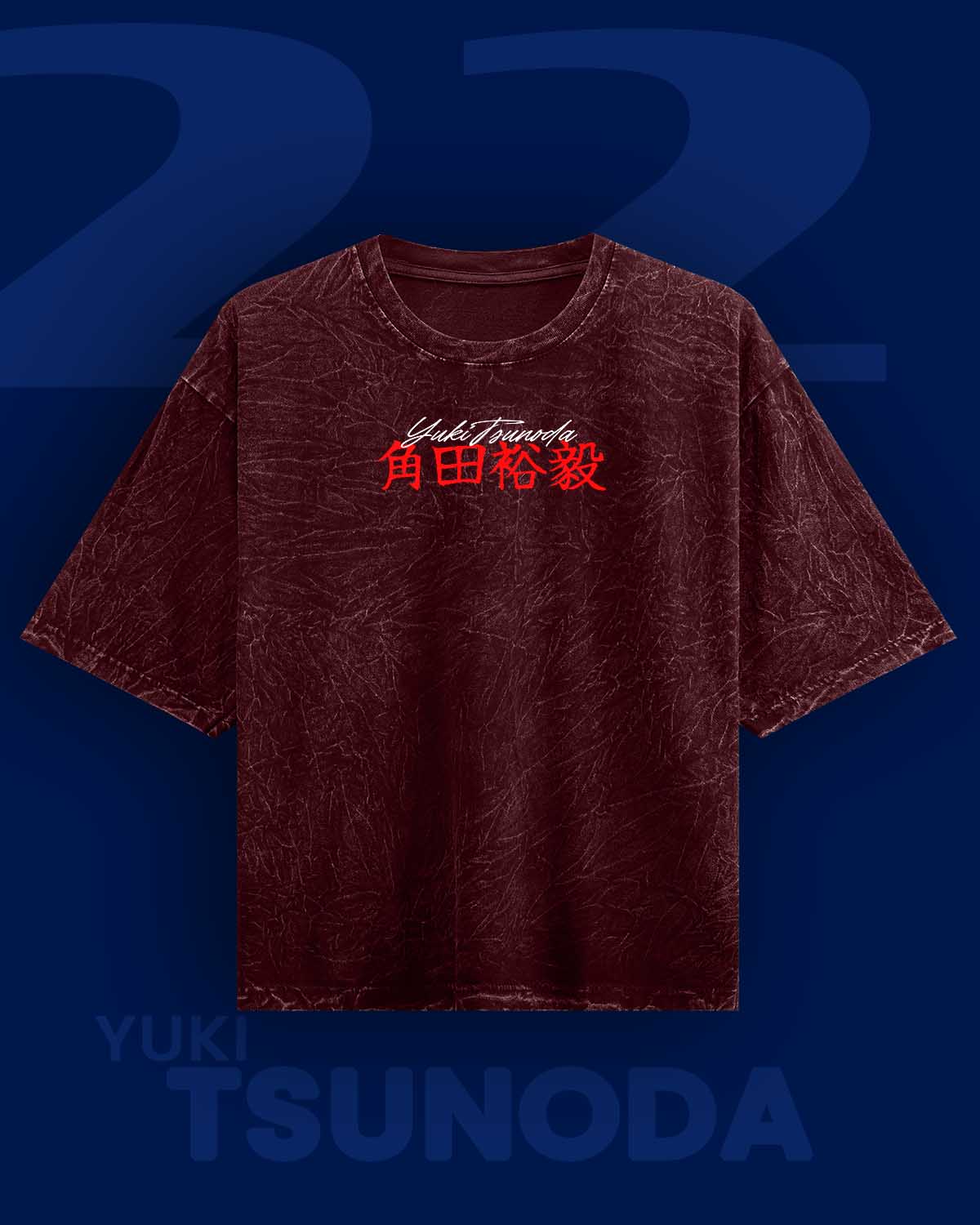 Yuki Tsunoda Acid Washed Oversized Tee
