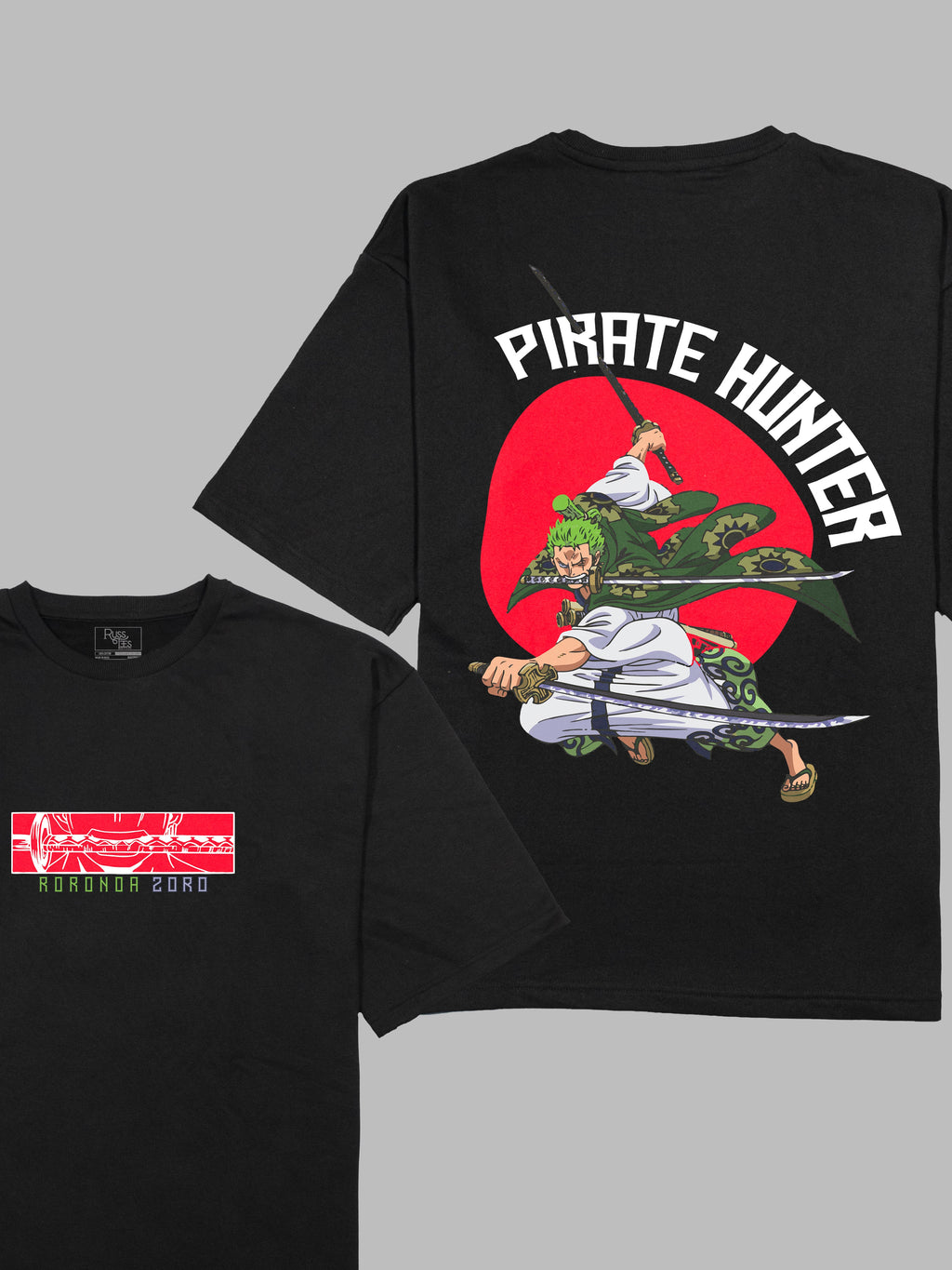 Pirate Hunter Roronoa Zoro Terry Oversized Tshirt RussTees
